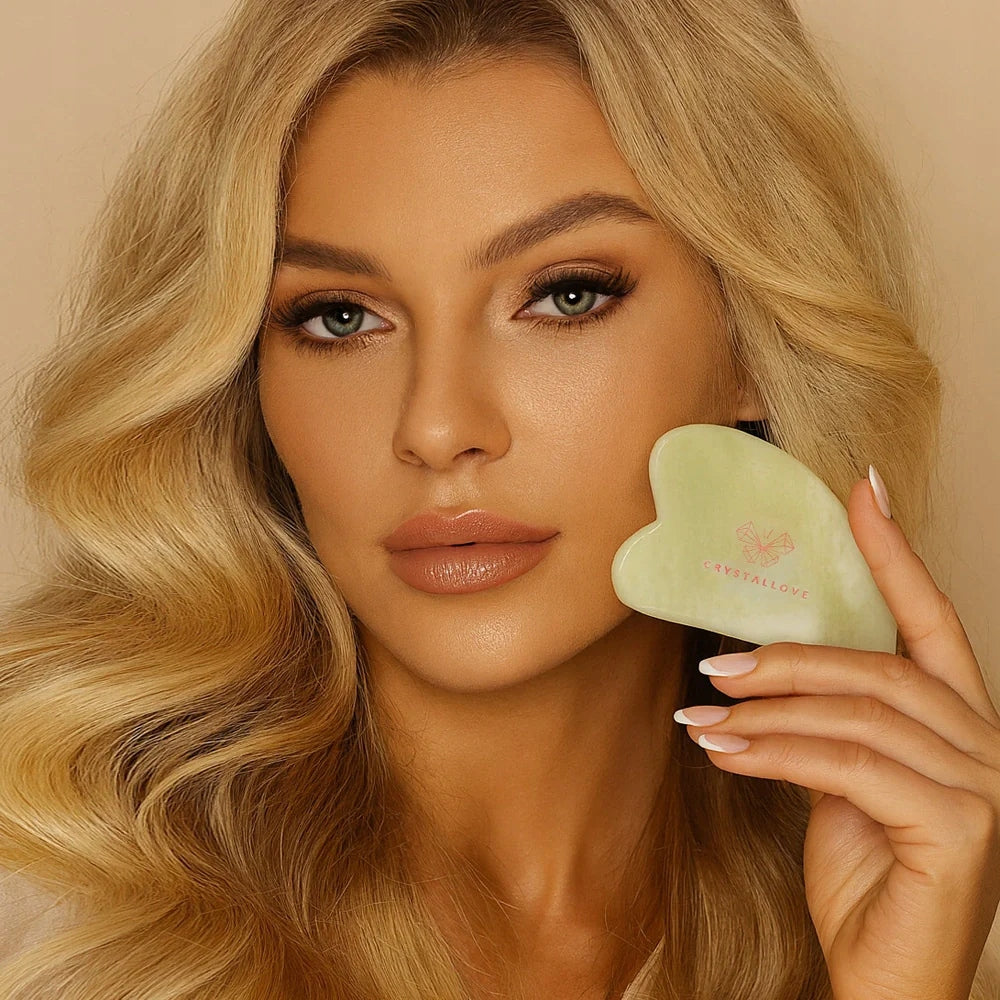 CRYSTALLOVE Jade Gua Sha Face Massage Board Packaging status original