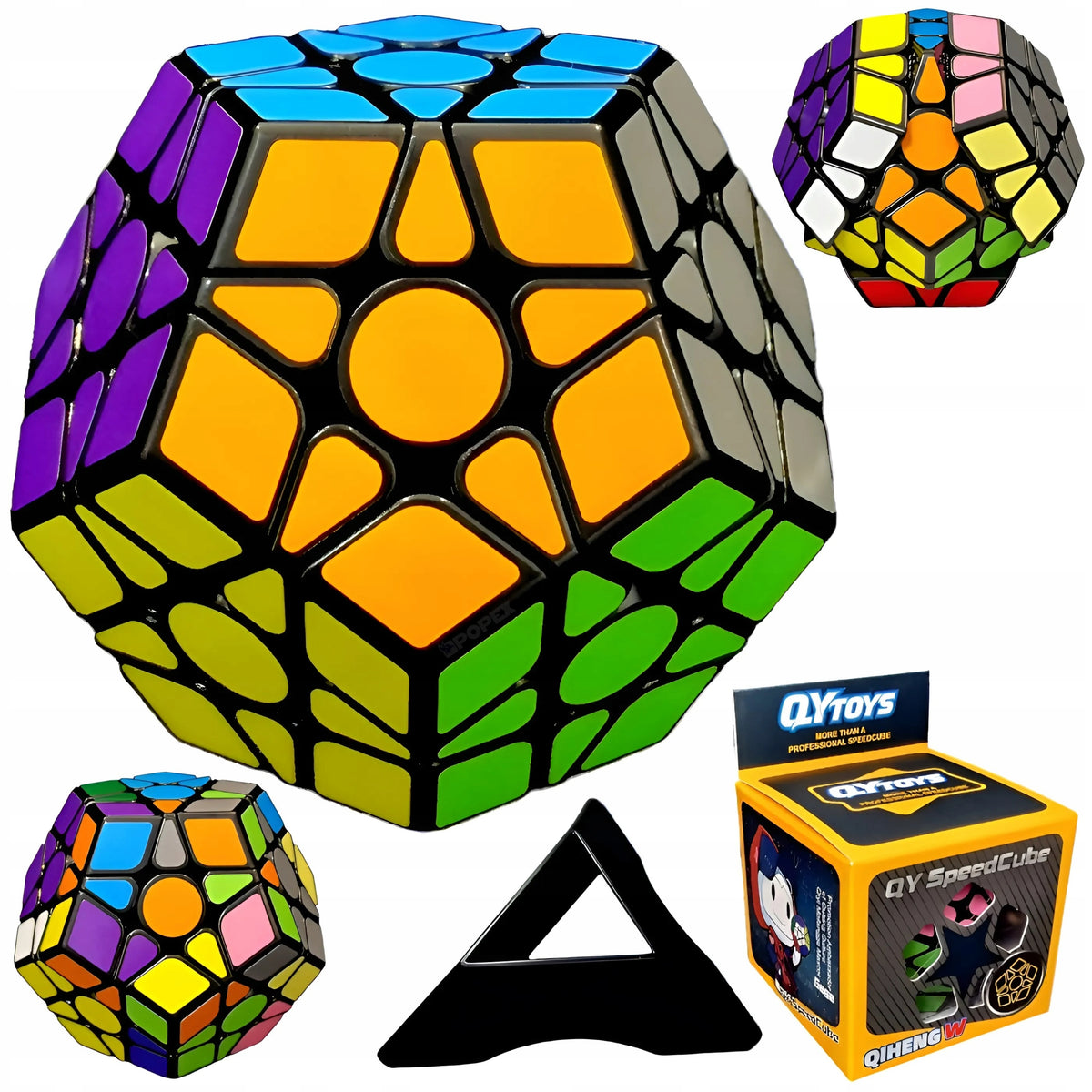 CUBE MEGAMINX 3x3 NEWER MODEL 12-WALLS + STAND GIFT HOLIDAY