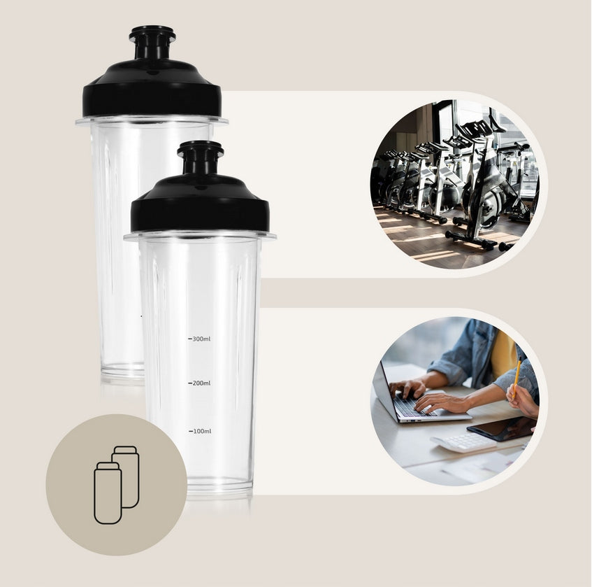 CUP BLENDER FOR COCKTAILS MAGNETIC STRONG CRUSHES ICE + 2x WATER BOTTLE Manufacturer code Mikser do smoothie mini blender magnetyczny
