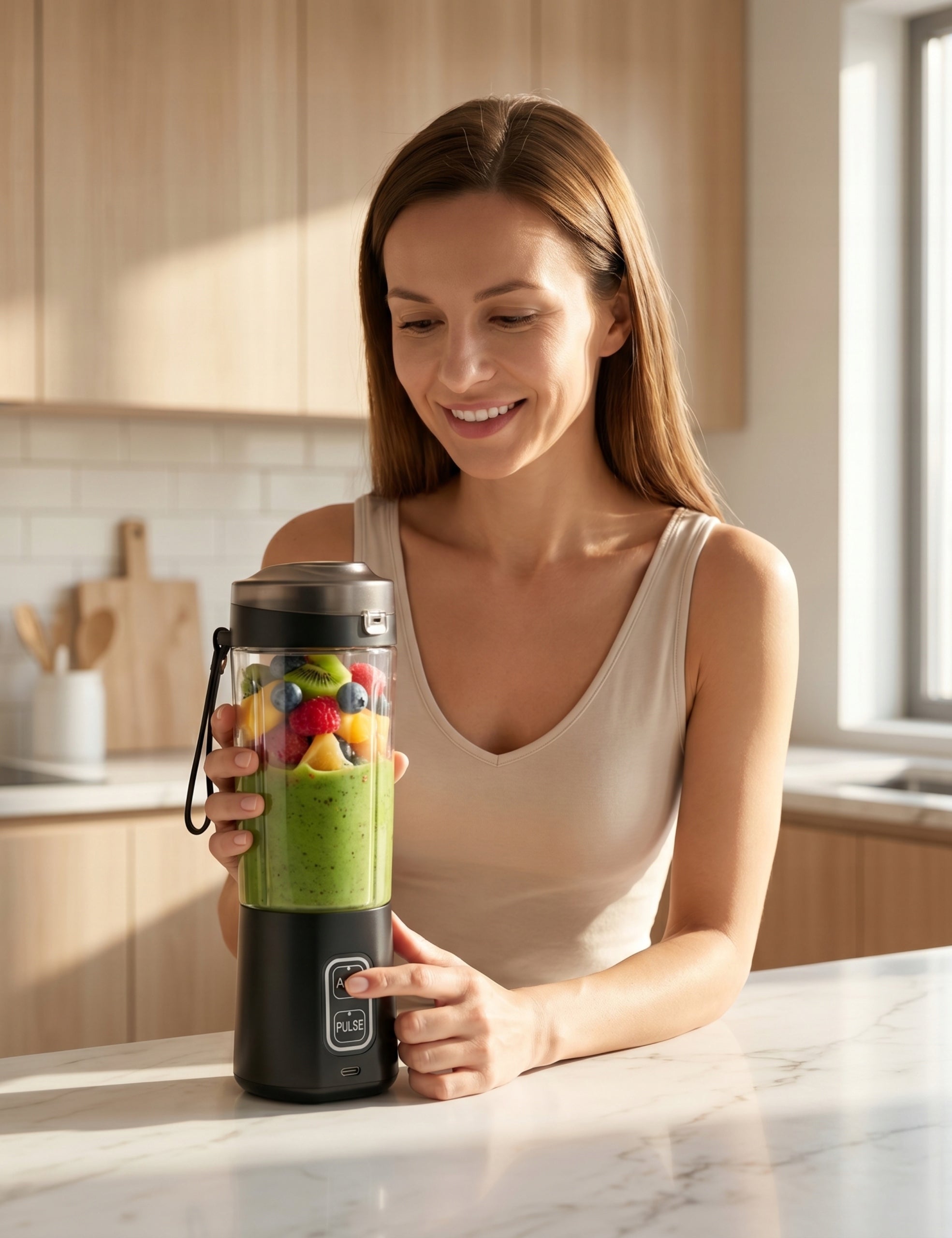 CUP BLENDER PORTABLE WIRELESS ELECTRIC BLACK 700ML 360W Packaging status original