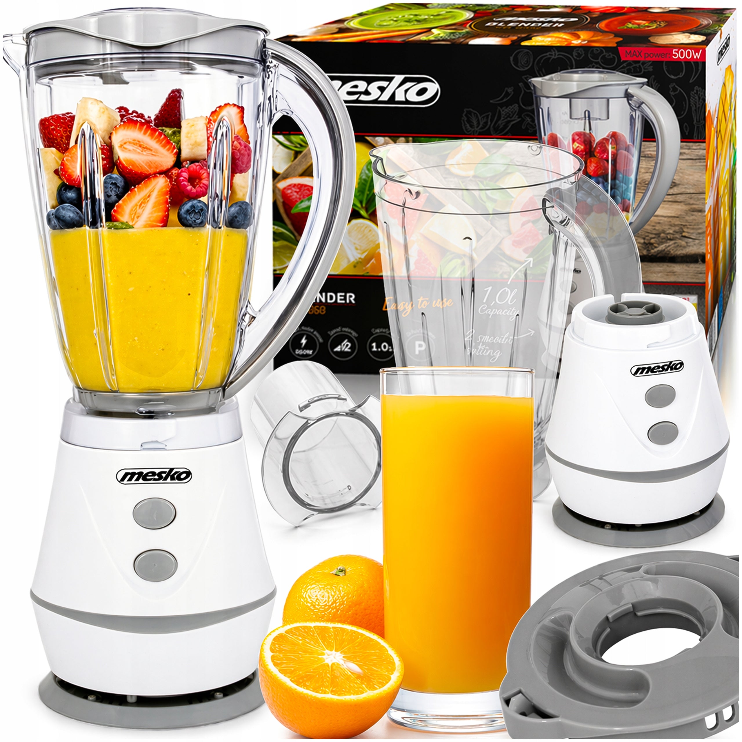 CUP BLENDER SMOOTHIE COCKTAIL MIXER STAINLESS STEEL 1L 500W