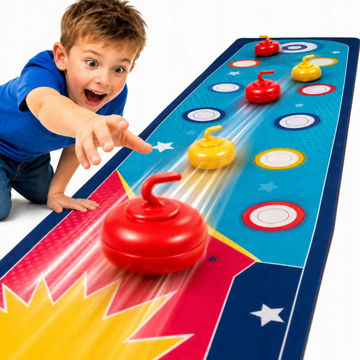 CURLING ARCADE GAME FOR KIDS MAT STONES GAME FOR POINTS FOR GIFT