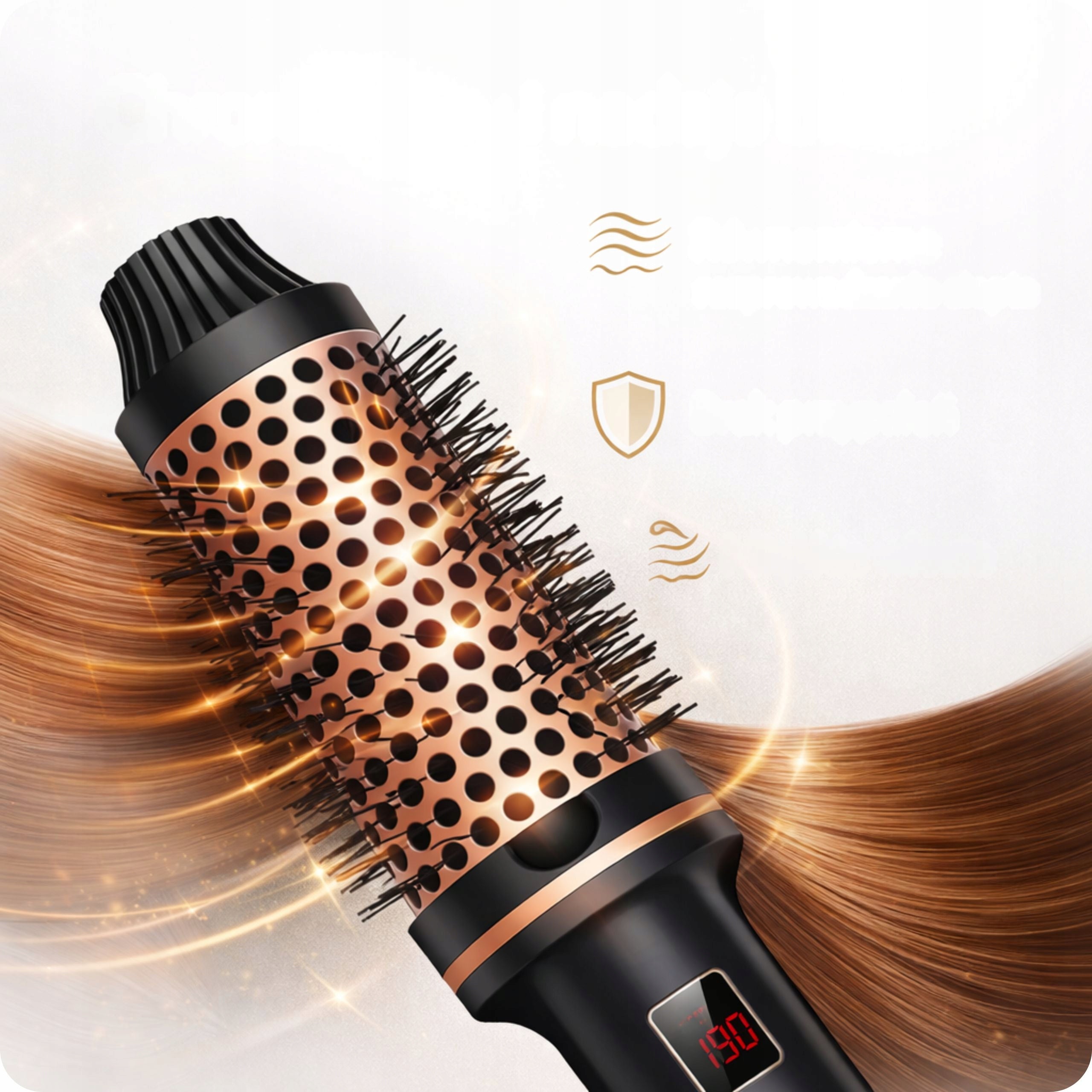CURLING BRUSH | 360° ROTATING CURLING IRON | HAIR MODELING BRUSH Manufacturer code NeonNinjaX7553