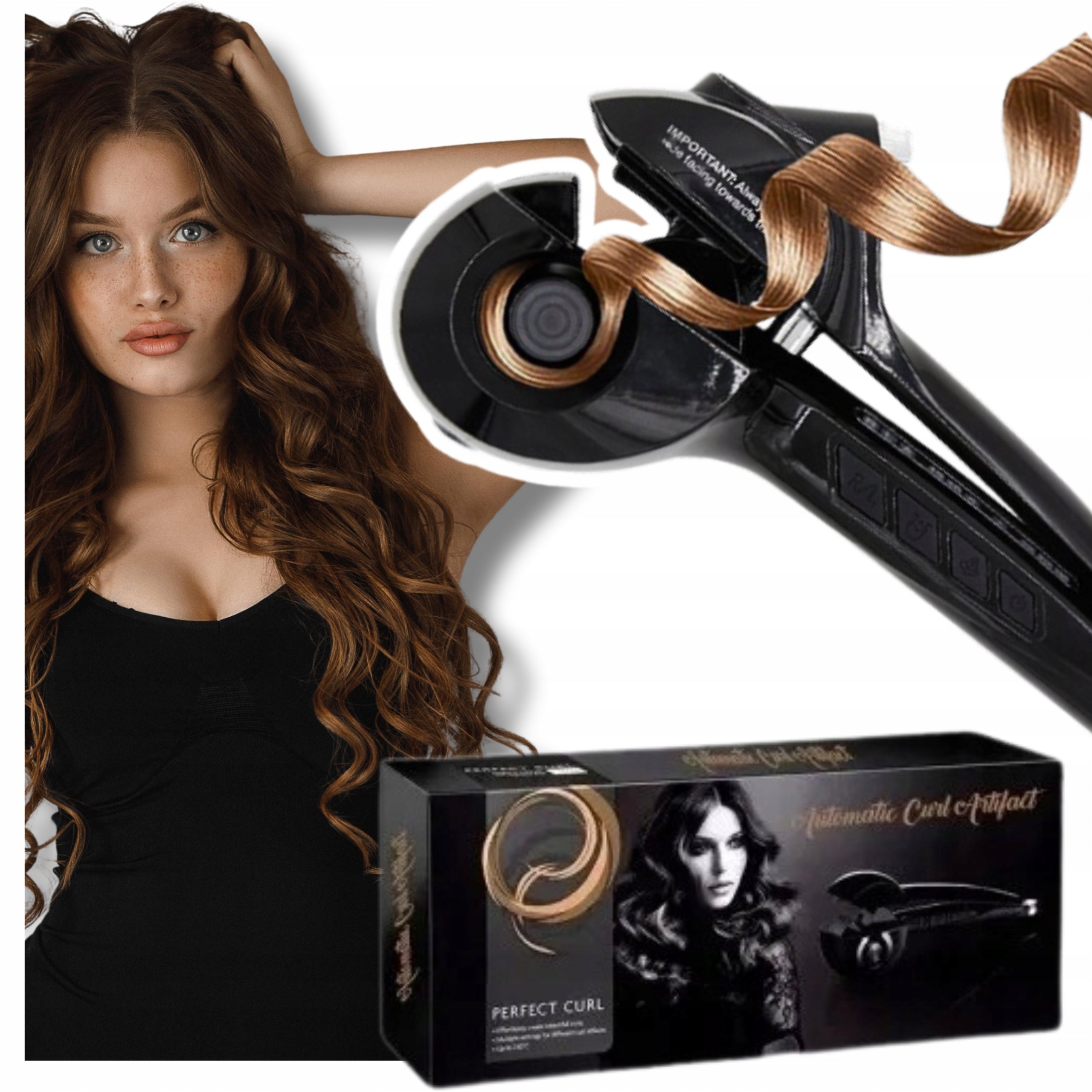 CURLING IRON AUTOMATIC FOR HAIR CERAMIC CURL 360 WAVES CURLS