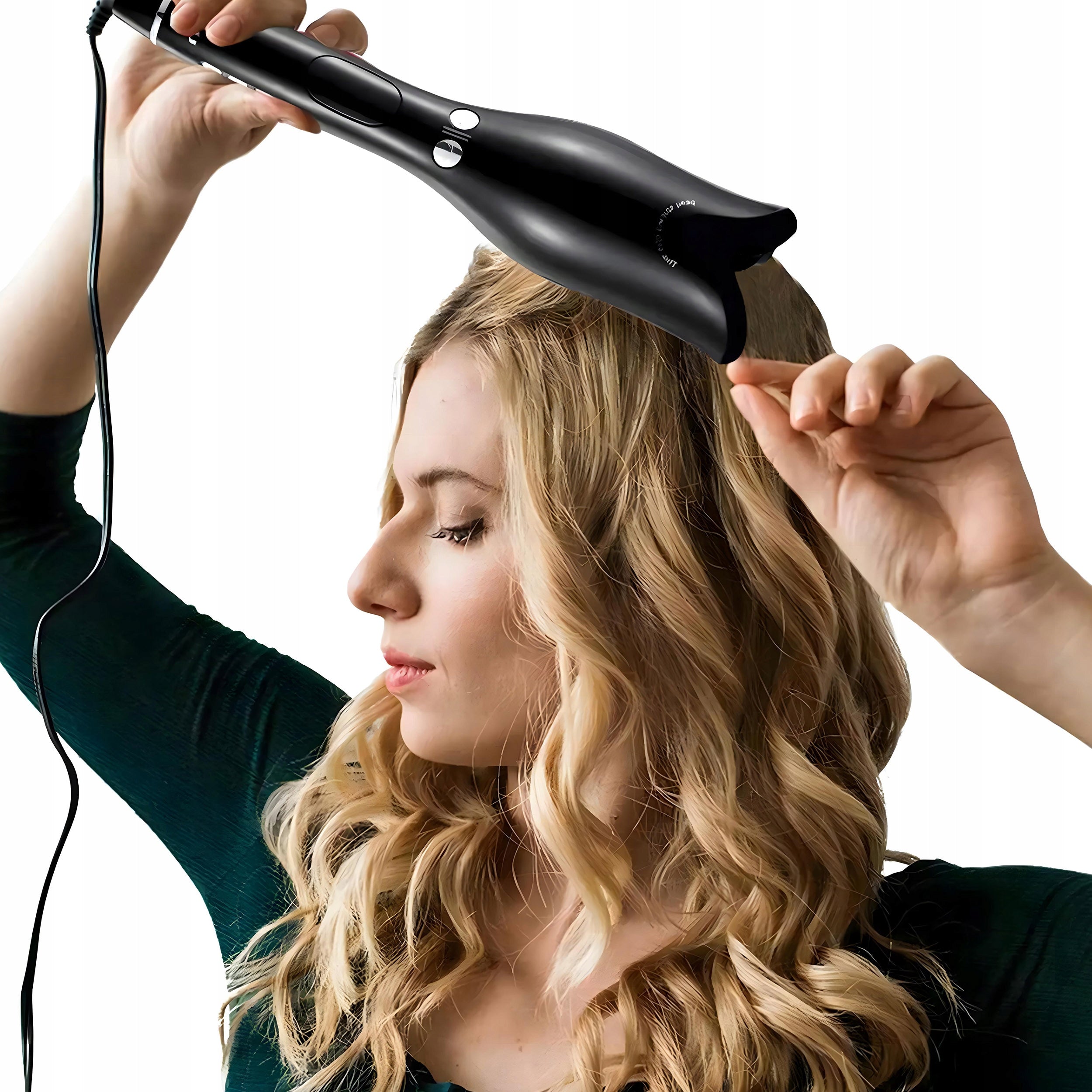 CURLING IRON AUTOMATIC ROTATING CERAMIC INVERTER ADJUSTMENT LCD TIMER Packaging status original