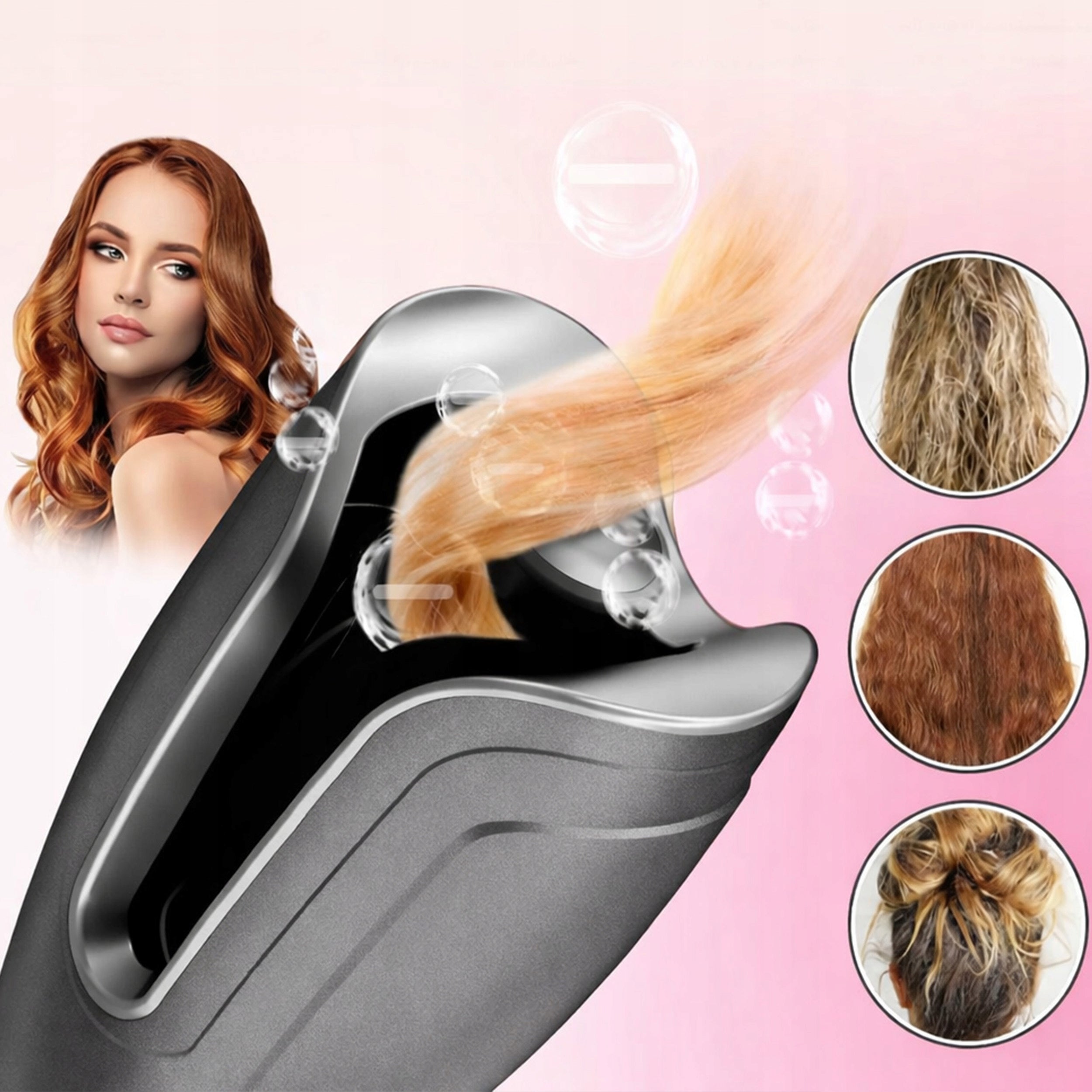 CURLING IRON AUTOMATIC ROTATING KERATIN CERAMIC TIMER ADJUSTMENT 50W Packaging status original