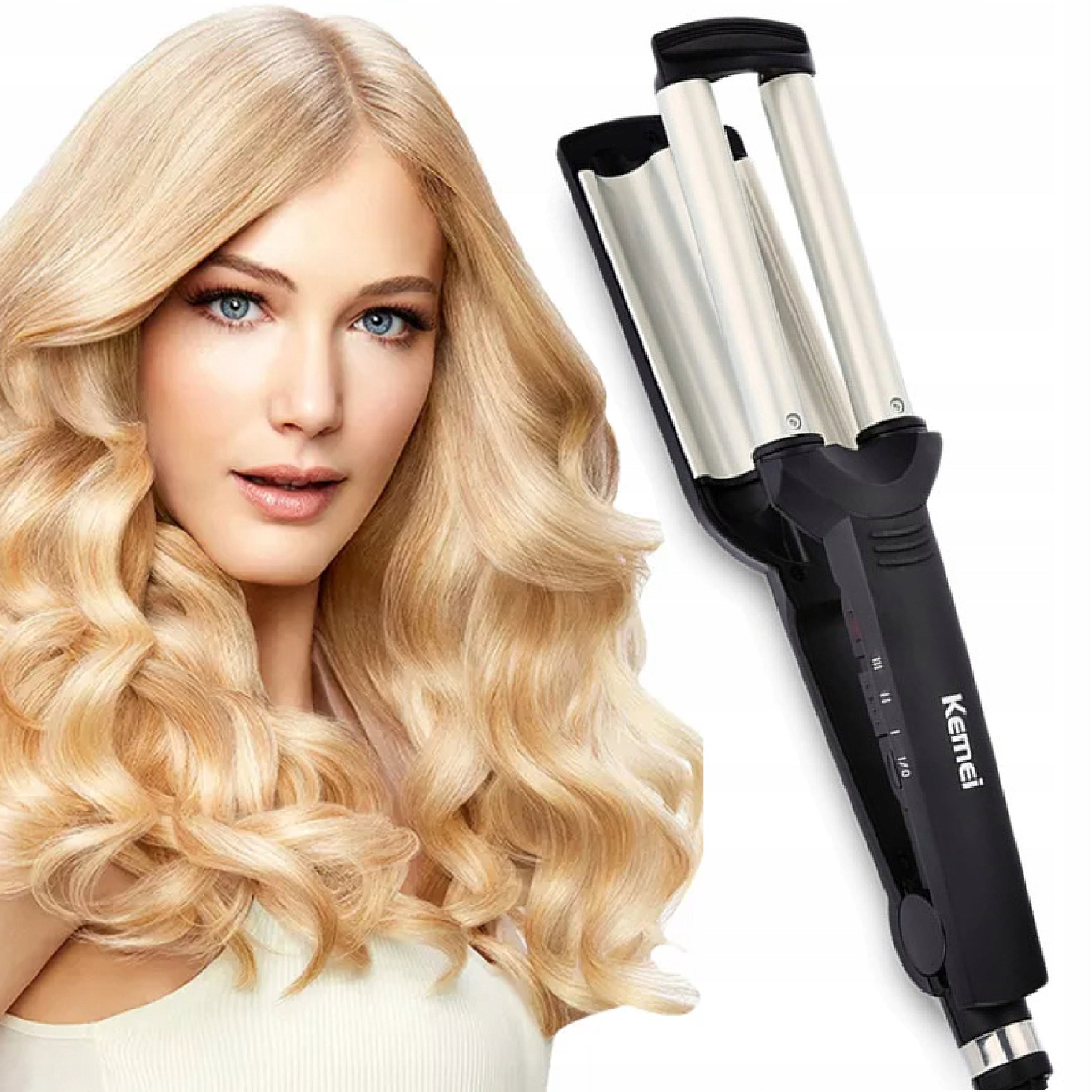 CURLING IRON CERAMIC HAIR INVERTER KEMEI
