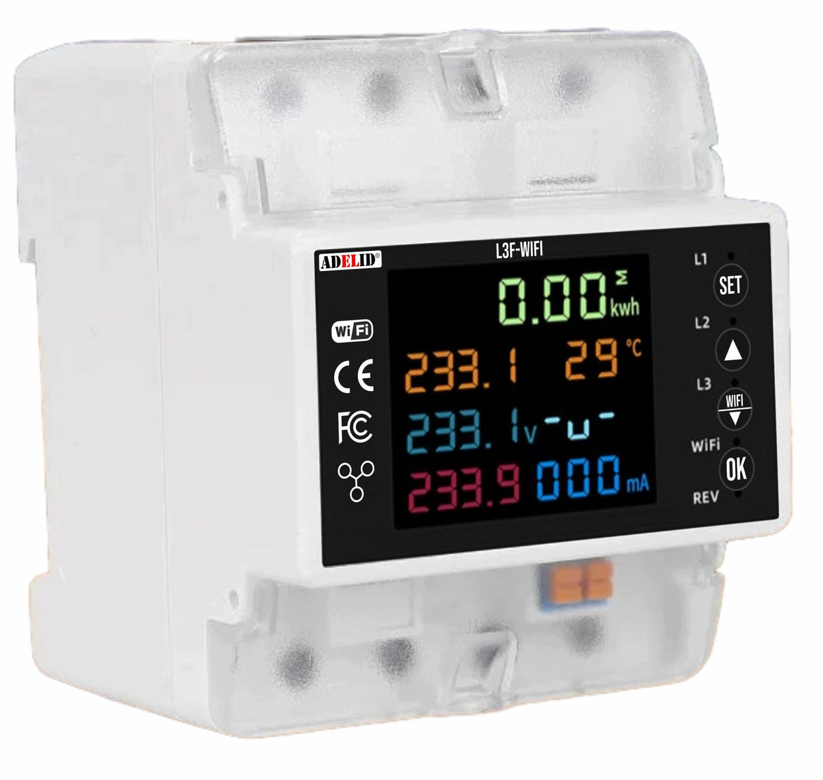 CURRENT METER 3 PHASE ENERGY CONSUMPTION METER FOR DIN TUYA WIFI RAIL 100A Packaging status original