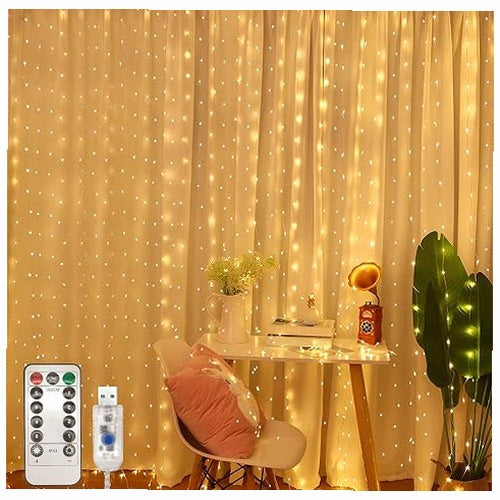 CURTAIN LED LIGHT CHAIN 360 LEDS 3 6X3M REMOTE CONTROL GIFT