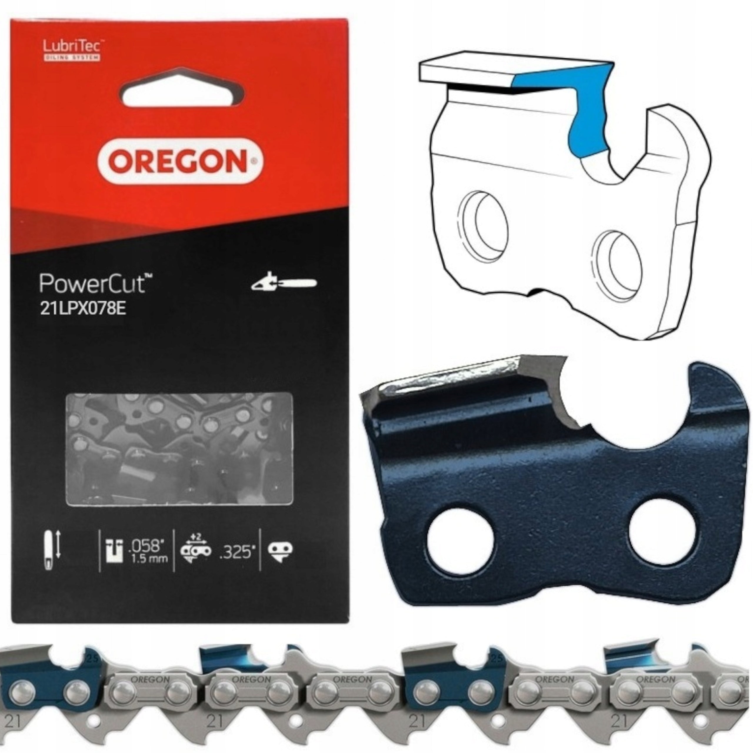 CUTTING CHAIN OREGON POWERCUT .325" 1,5 MM 78 LINKS 21LPX078E