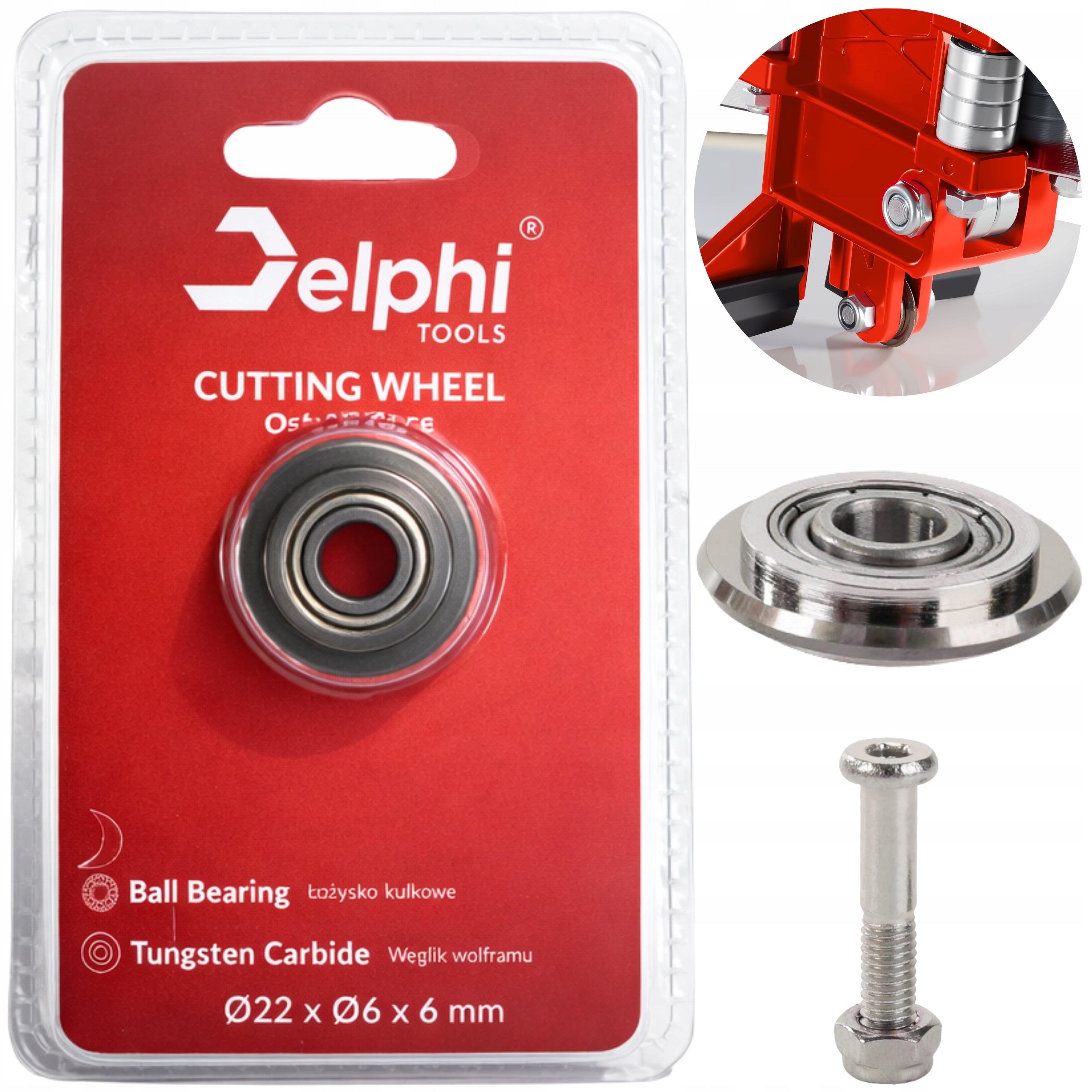 CUTTING WHEEL FOR GLAZE STONEWARE CUTTERS CUTTING KNIFE 22x6x6mm Ø22 BEARING