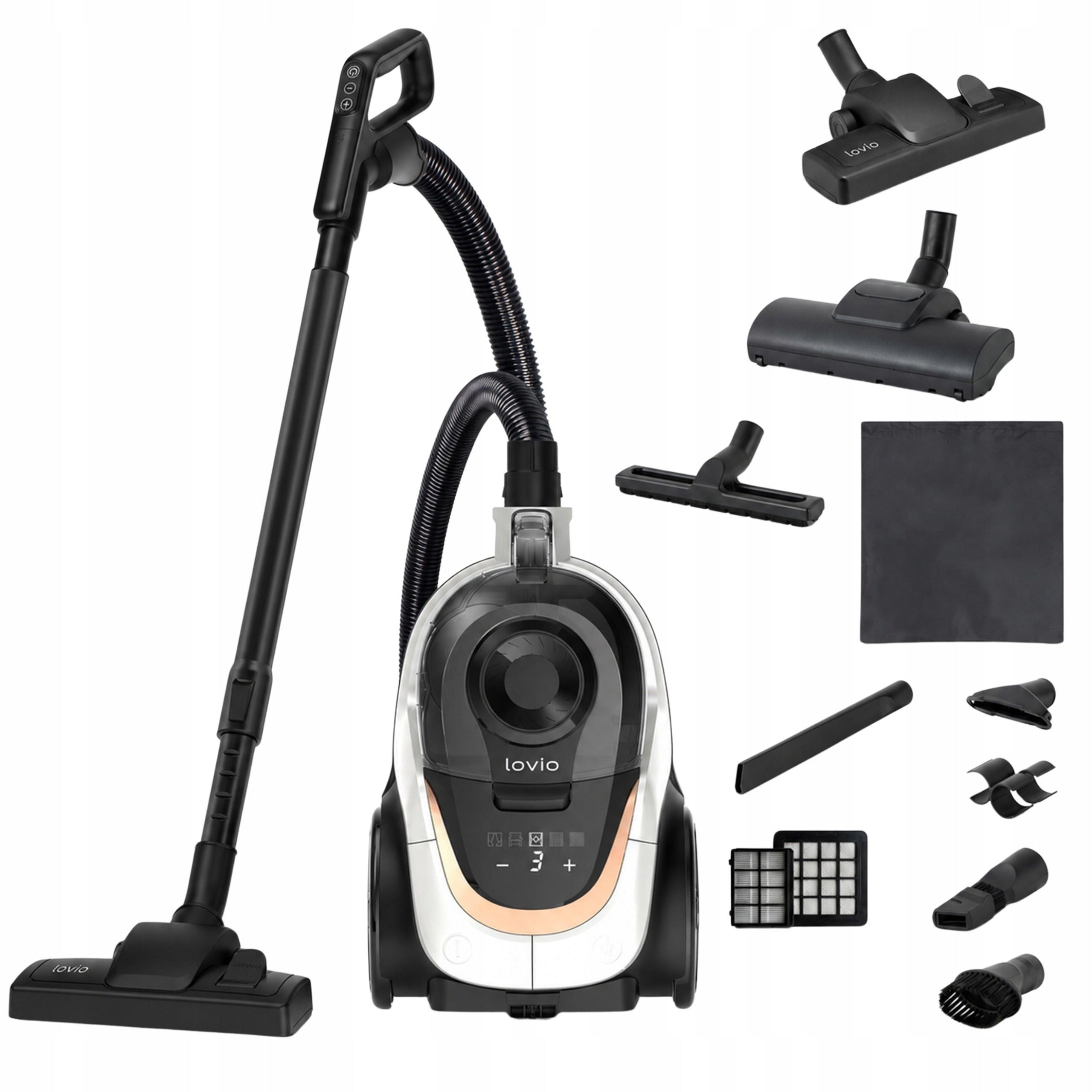 CYCLONE BAGLESS VACUUM CLEANER POWERFUL QUIET TURBO BRUSH HEPA 10in1 LVCVC004