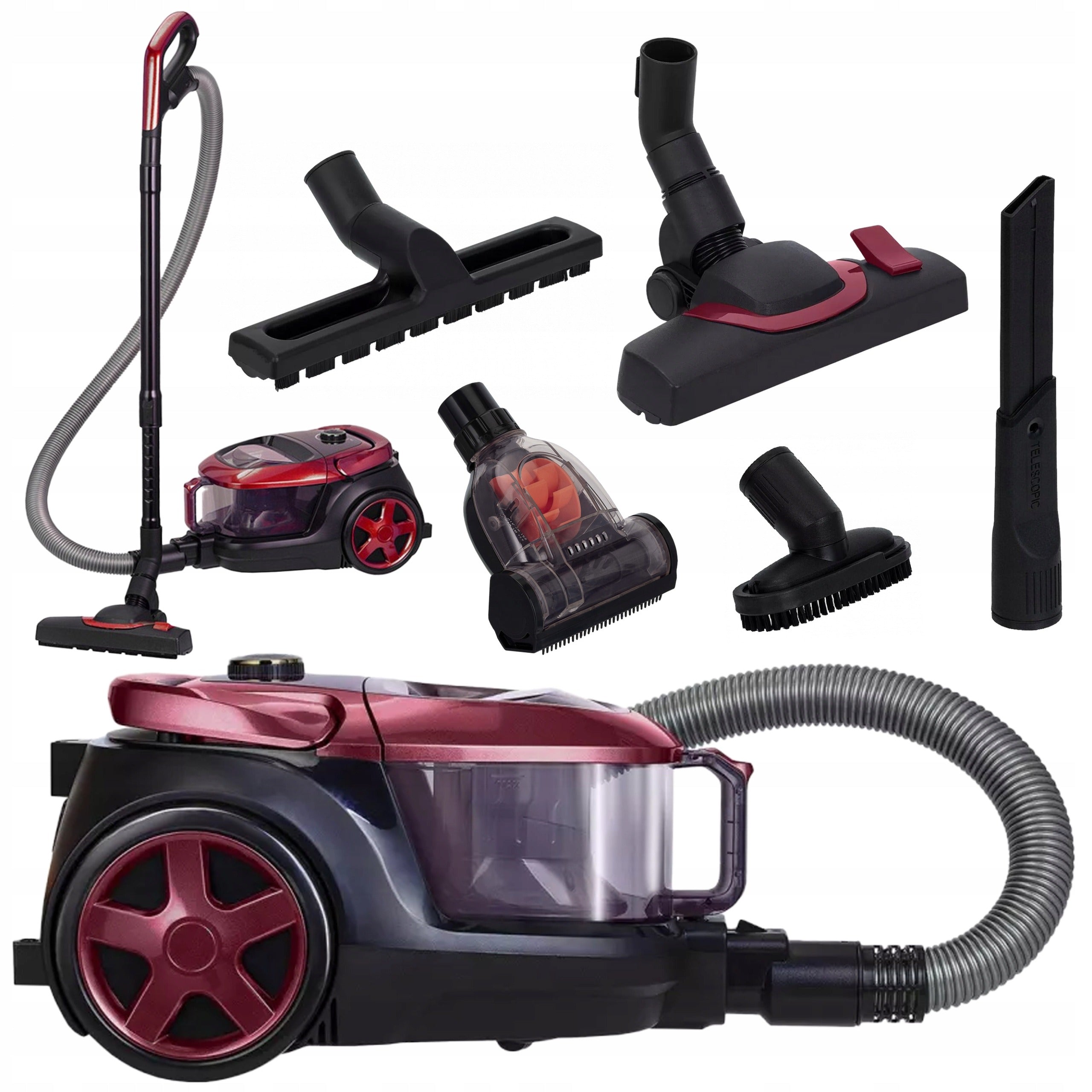 CYCLONE BAGLESS VACUUM CLEANER WITH TURBO BRUSH POWERFUL 850W TELESCOPIC PIPE Manufacturer code MD-61