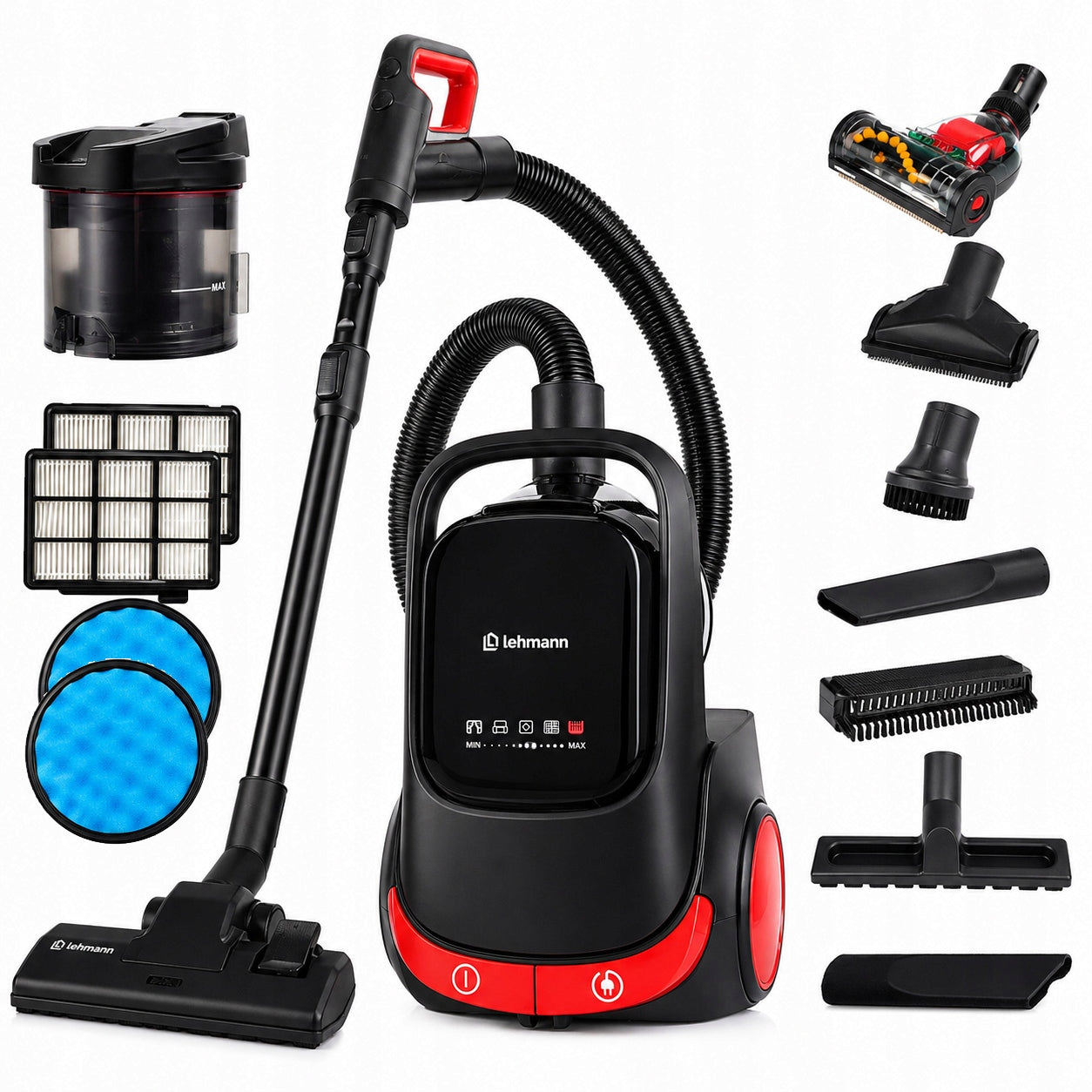 CYCLONE VACUUM CLEANER LEHMANN BAGLESS TURBO BRUSH MAX. 4000W NEW MODEL Packaging status original