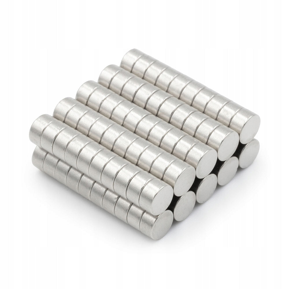 CYLINDRICAL NEODYMIUM MAGNET 4x2 mm STRONG, round, disc, HUNTER - 100 PCS