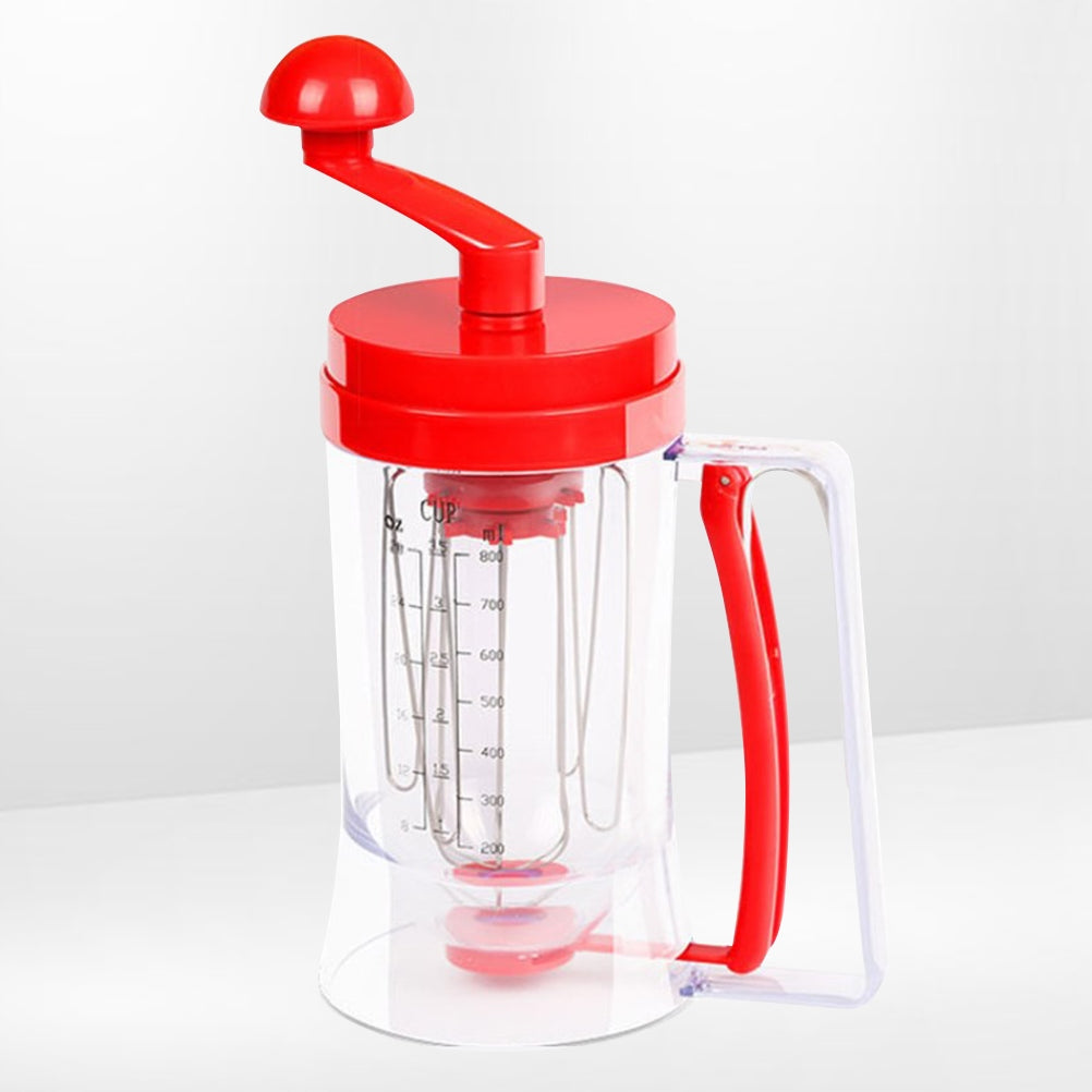 CZERWONY RĘCZNY DOZOWNIK DO CIASTA Z ERGONOMICZNĄ RĄCZKĄ I MIESZADŁEM Brand no brand