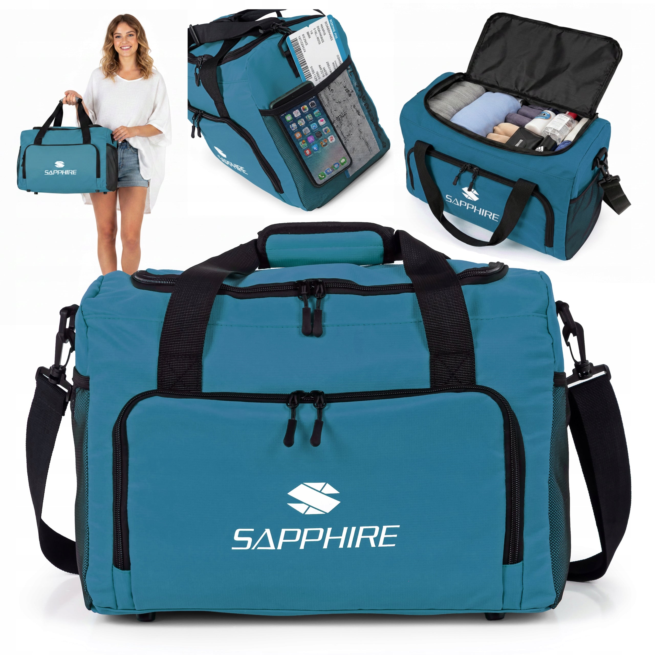 Cabin Travel Bag 40x30x20 Ryanair Wizzair Spacious Lightweight Luggage 24L