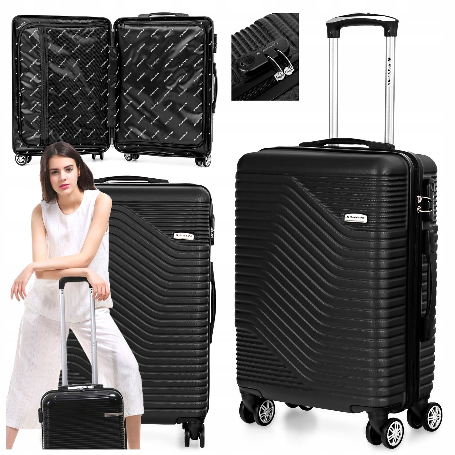 Cabin case SMALL LIGHT HAND luggage wheels ABS strong L Sapphire DUO