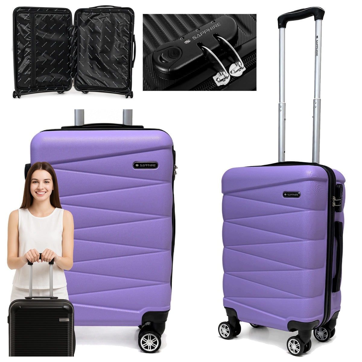 Cabin case SMALL LIGHT HAND luggage wheels ABS strong L Sapphire DUO2