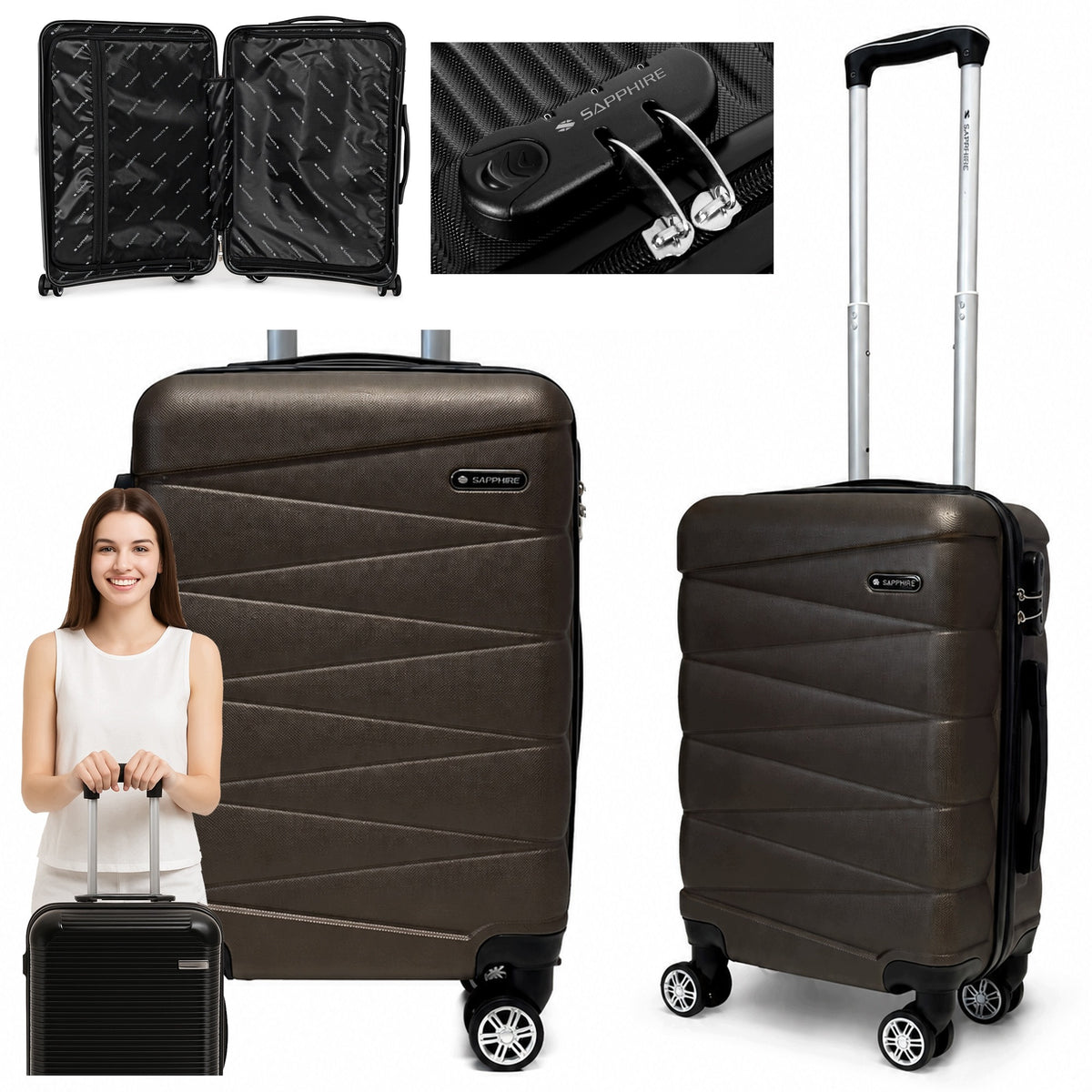 Cabin case SMALL LIGHT HAND luggage wheels ABS strong L Sapphire DUO2