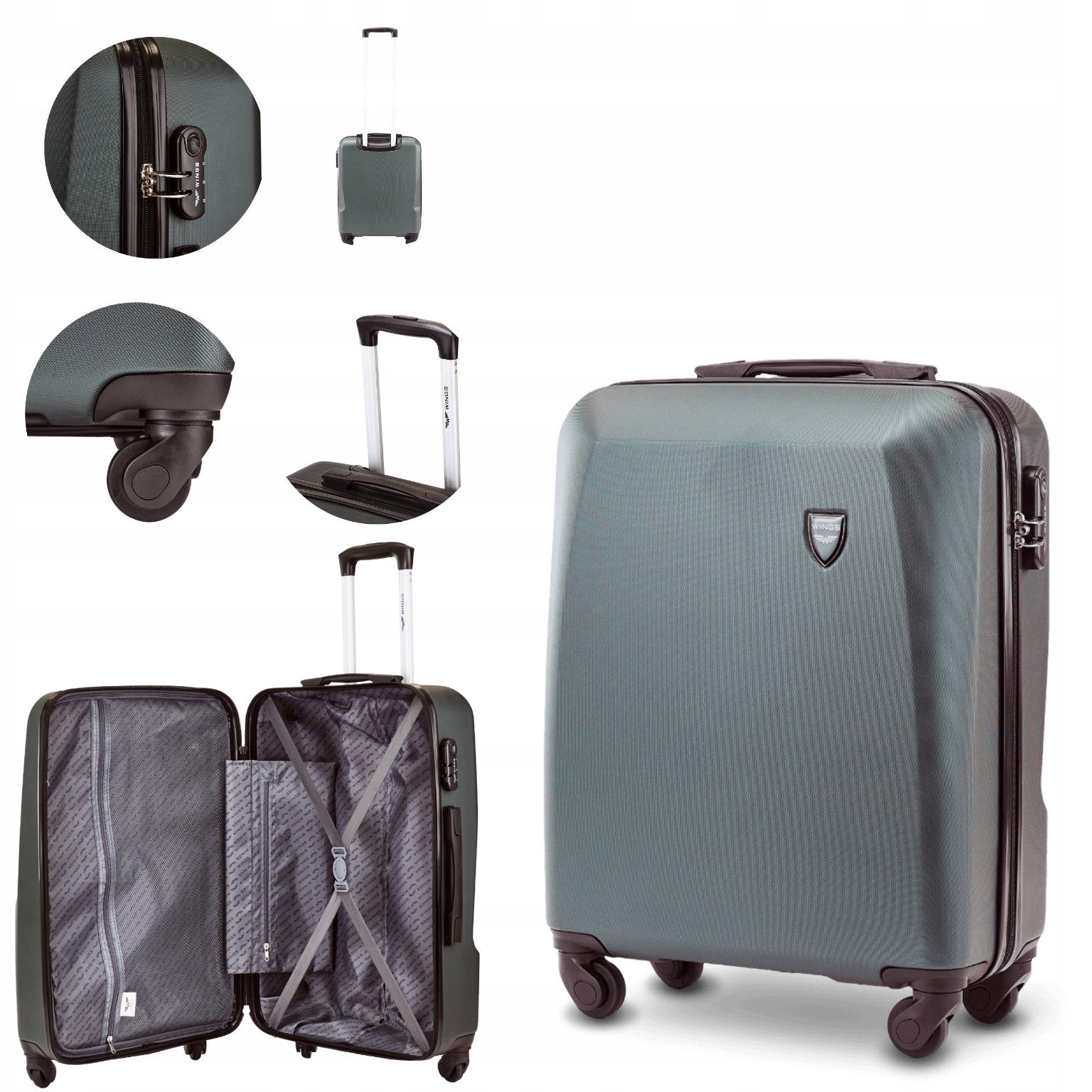 Cabin case WINGS ABS+ hand luggage 38L without aircraft surcharge
