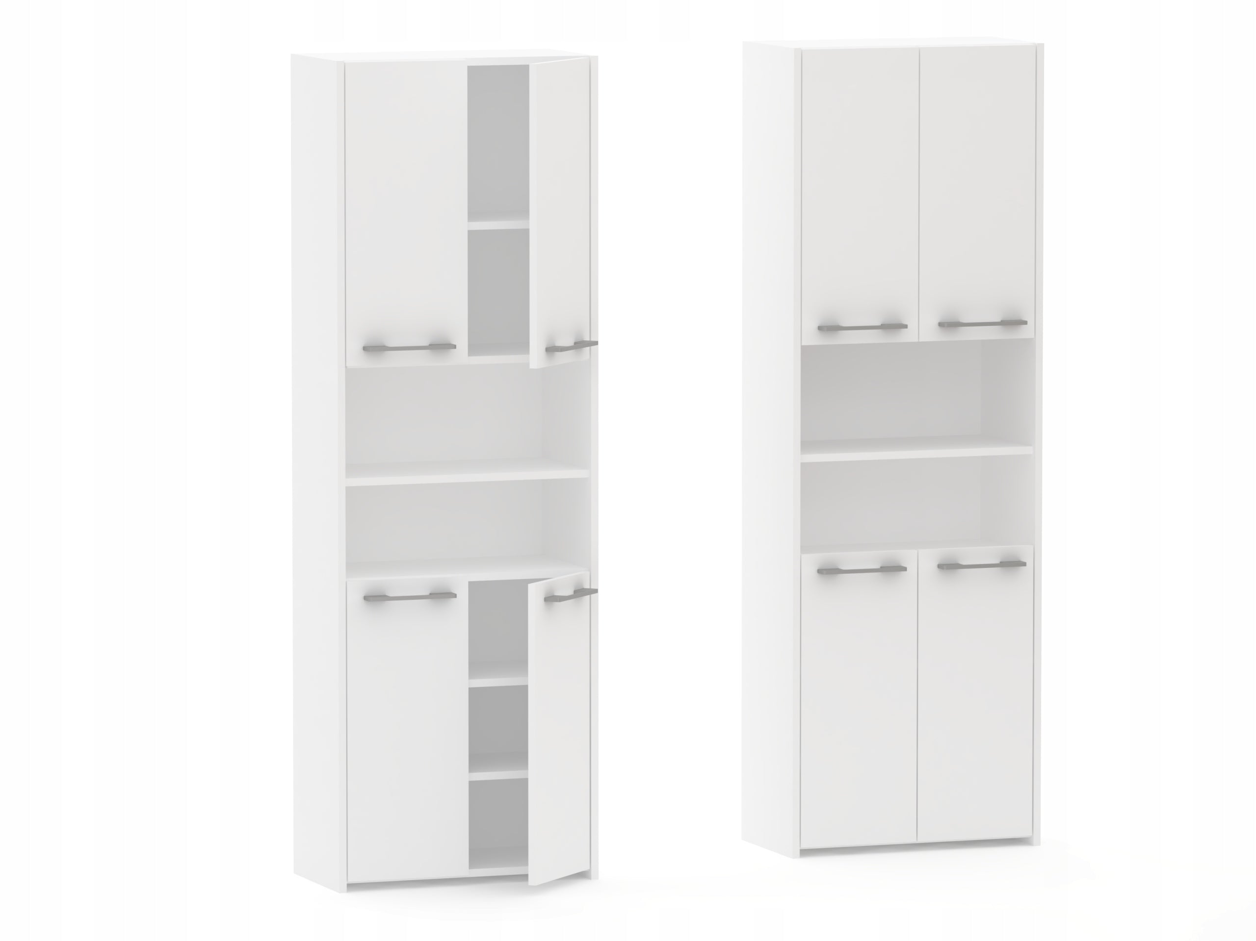 Cabinet Bathroom Post White 170x56x30 Cm For Towels Cosmetics Spacious