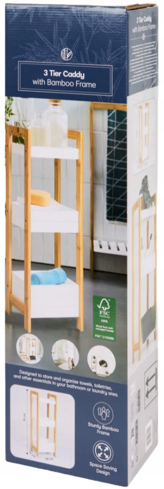 Cabinet Bookcase Standing Shelf Bamboo Bathroom Kitchen for Bathroom Kitchen Furniture depth 21 cm