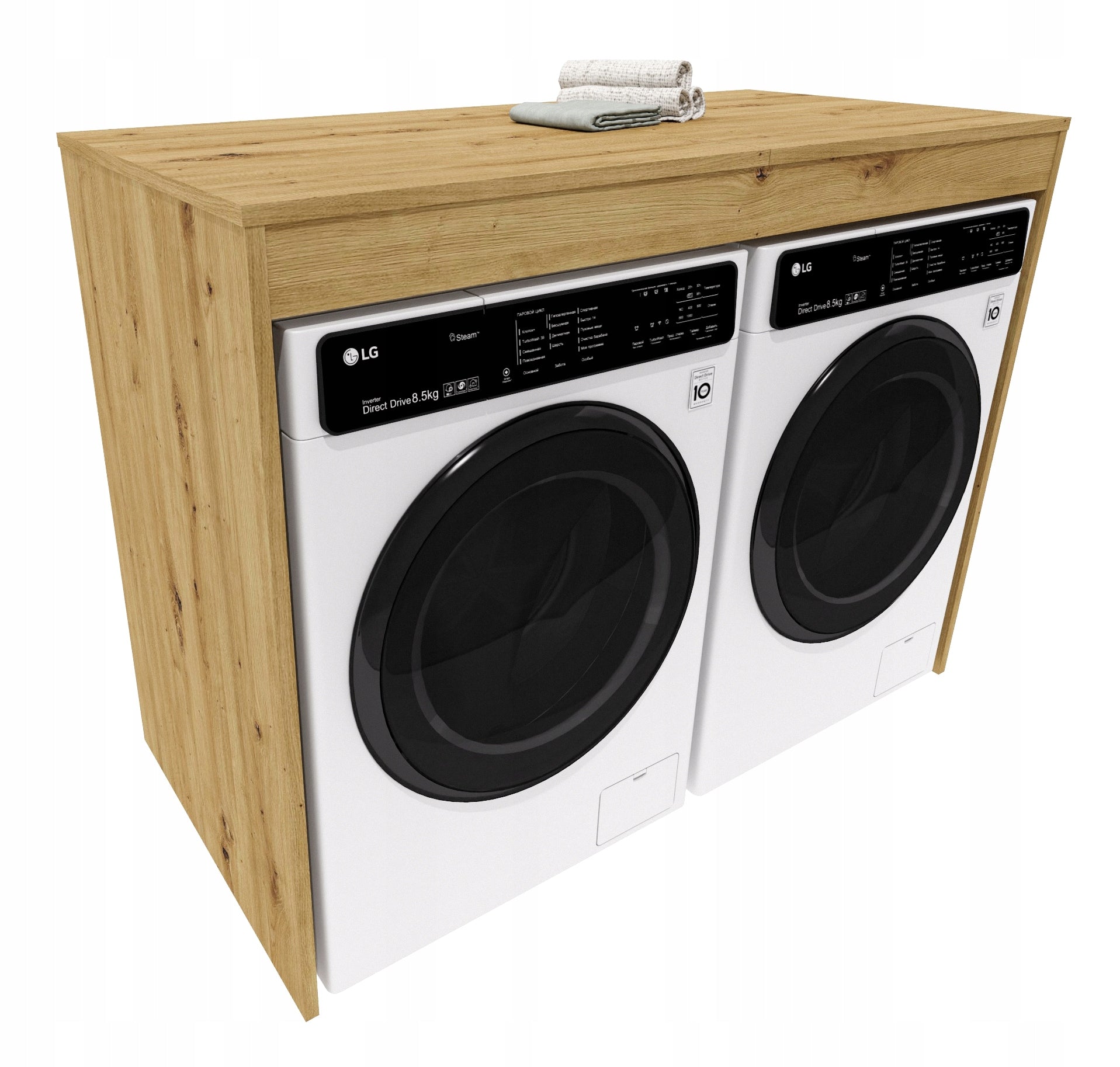 Cabinet washing machine dryer bookcase bathroom built-in level oak artisan double Brand möbelkap