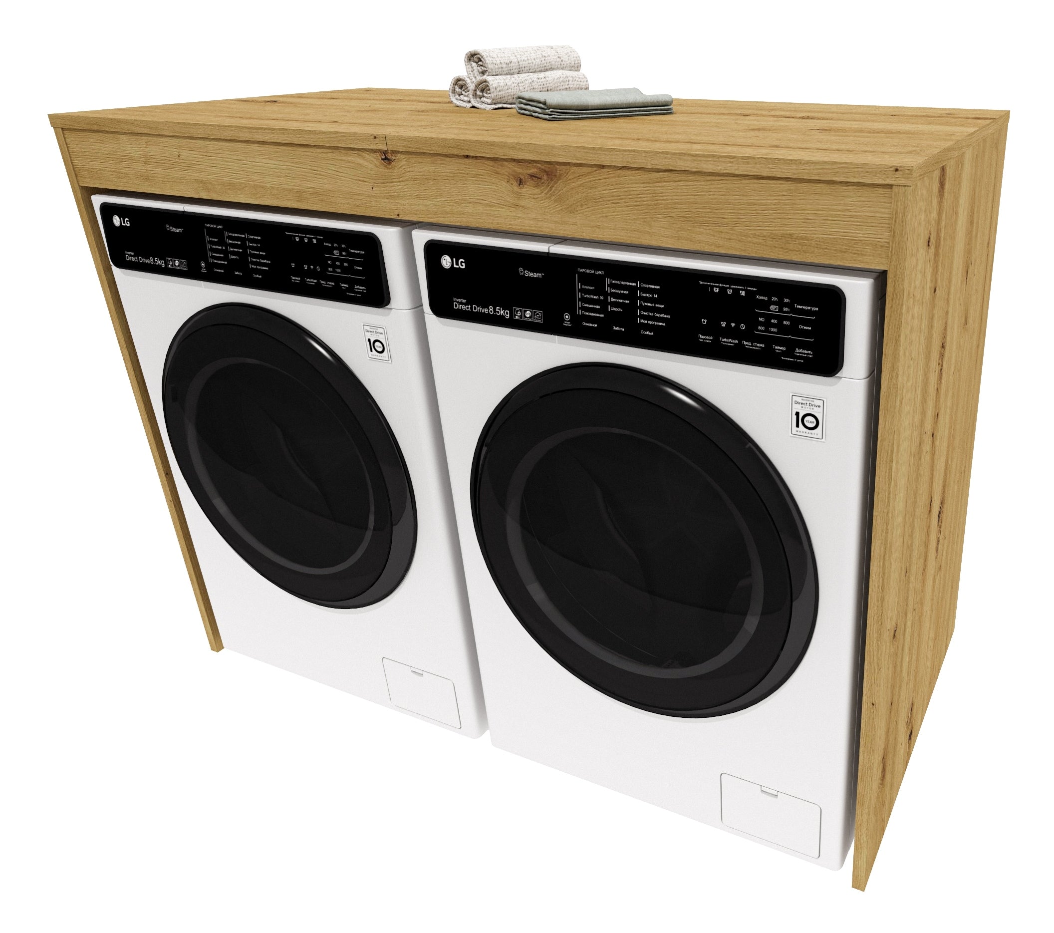 Cabinet washing machine dryer bookcase bathroom built-in level oak artisan double