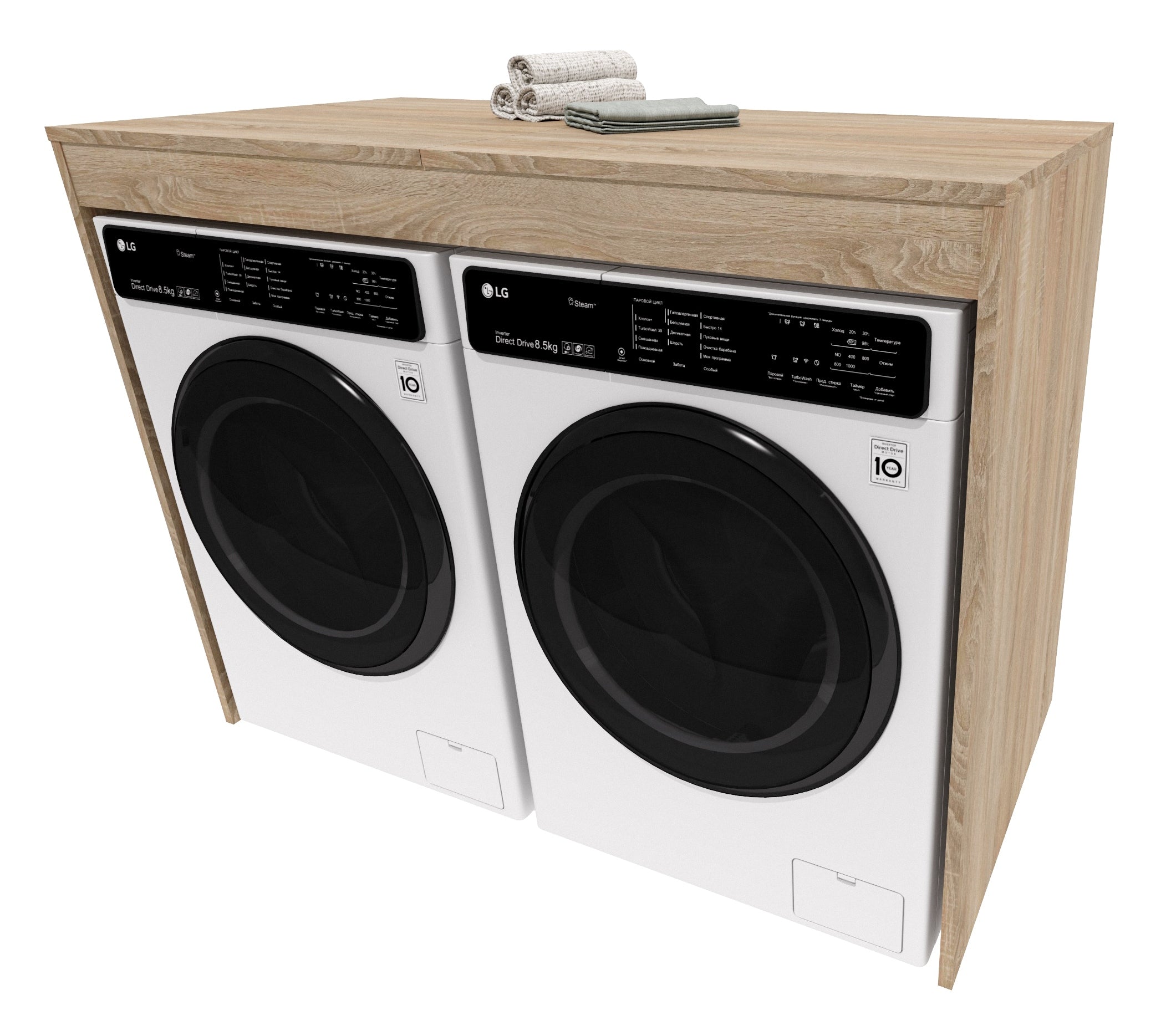 Cabinet washing machine dryer bookcase bathroom built-in level sonoma oak double