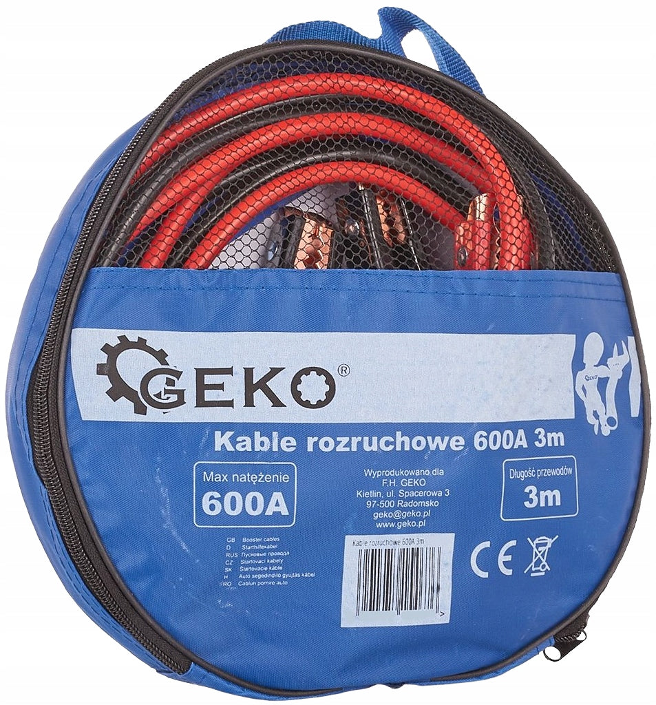 Cables Booster cables in a case 600A 3m + Case SOLID THICK 10mm2 EAN (GTIN) 5901096399762