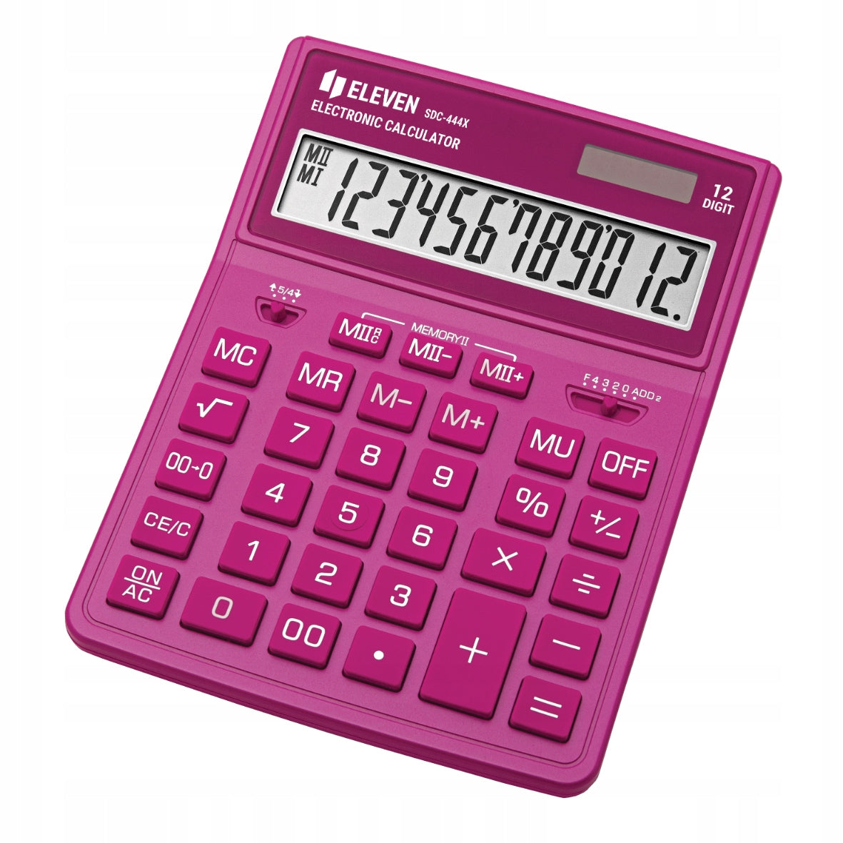 Calculator ELEVEN office SDC 444 XRPKE pink large 12 digits display Manufacturer code SDC444XRPKEE