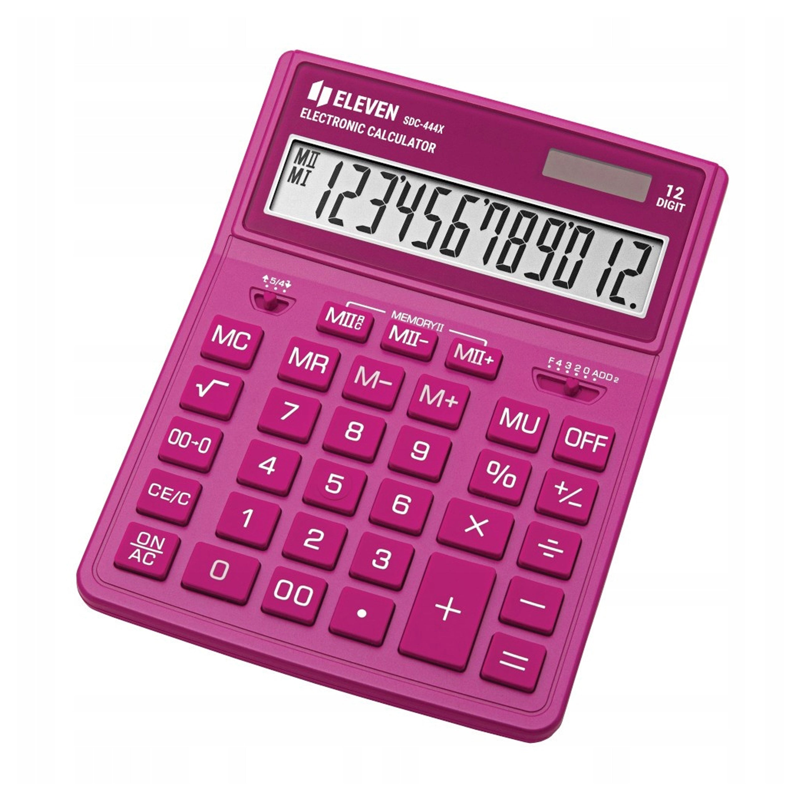 Calculator ELEVEN office SDC 444 XRPKE pink large 12 digits display Packaging status original