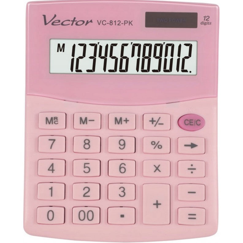 Calculator VECTOR VC-812 PK pink pastel