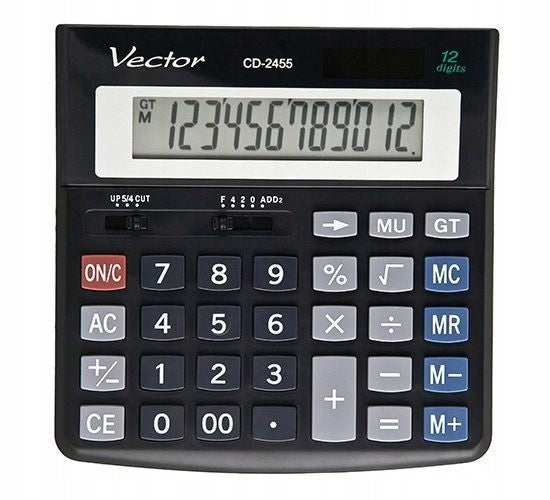 Calculator Vector CD-2455 160x155x35mm 12-digit black