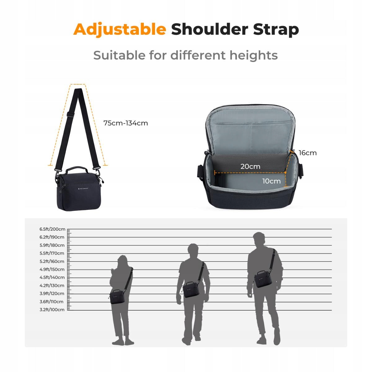 Camera Bag K&F Concept Shoulder Navy Blue Manufacturer code KF4428