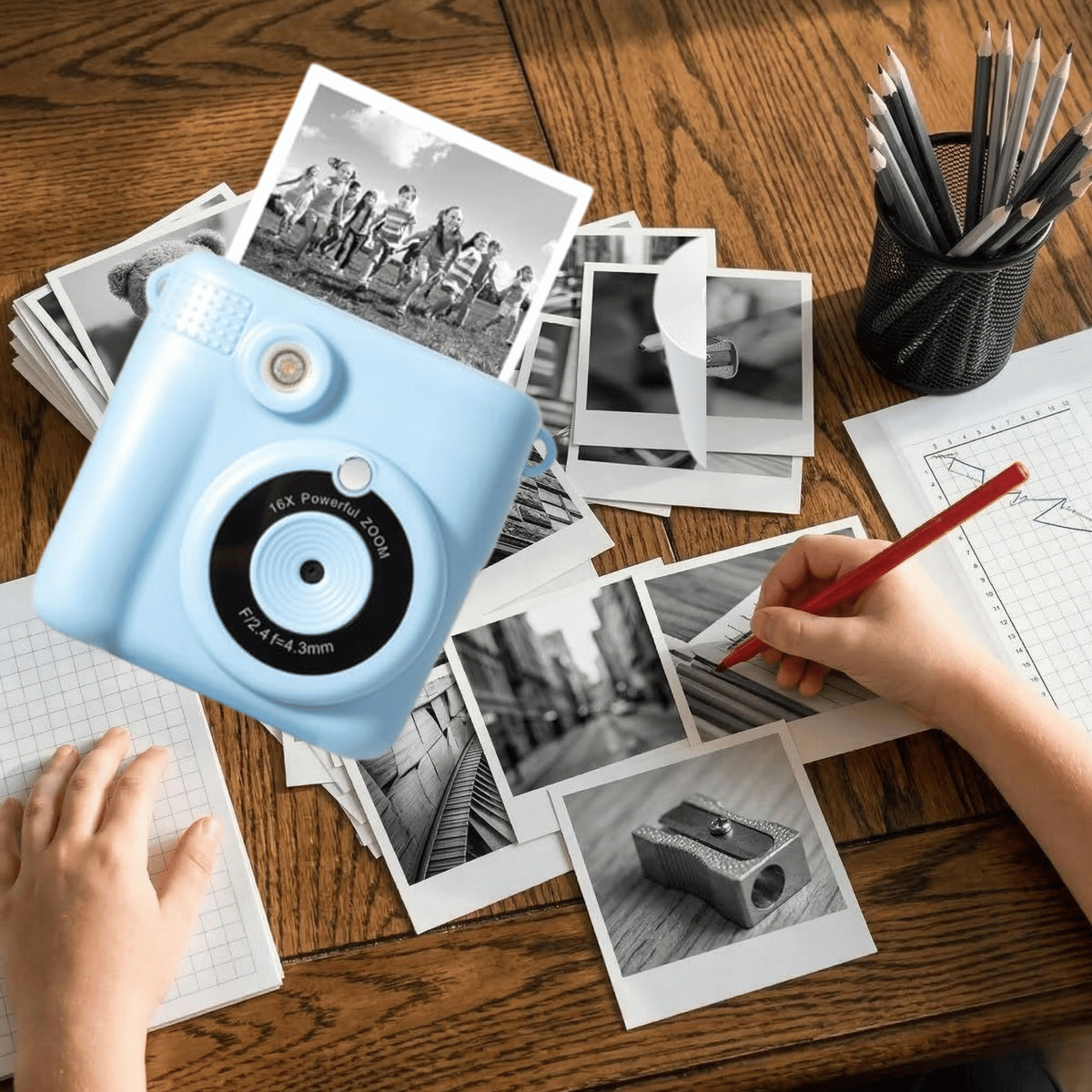 Camera EDAXE DIGITAL INSTANT CAMERA CamKid blue Packaging status original
