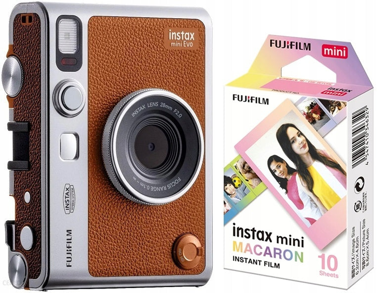 Camera Fujifilm Instax Mini Evo EXD brown + cartridge Macaron CHILD'S DAY
