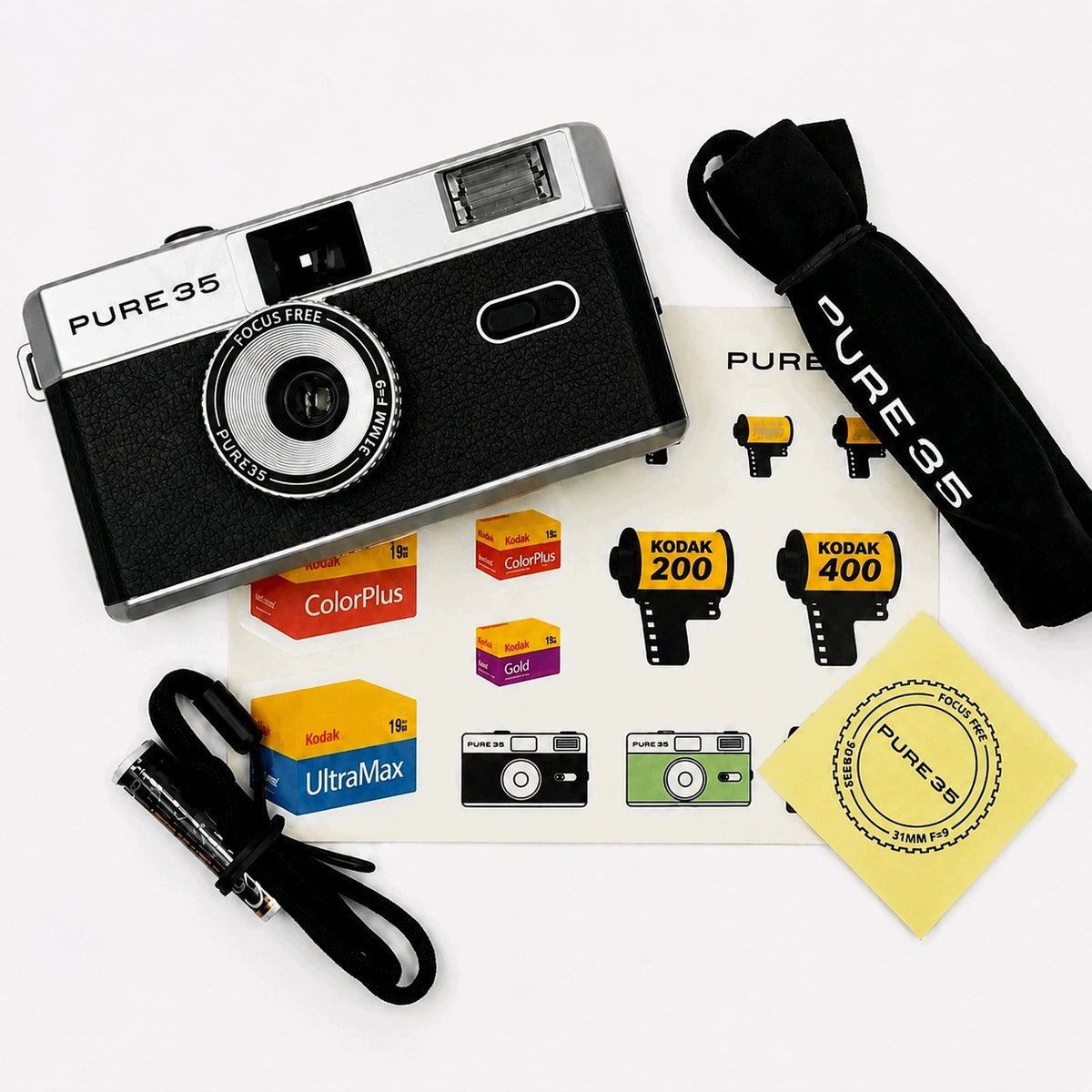 Camera KODAK PURE 35 35 mm analog replaceable reusable film BLACK Manufacturer code 1095421