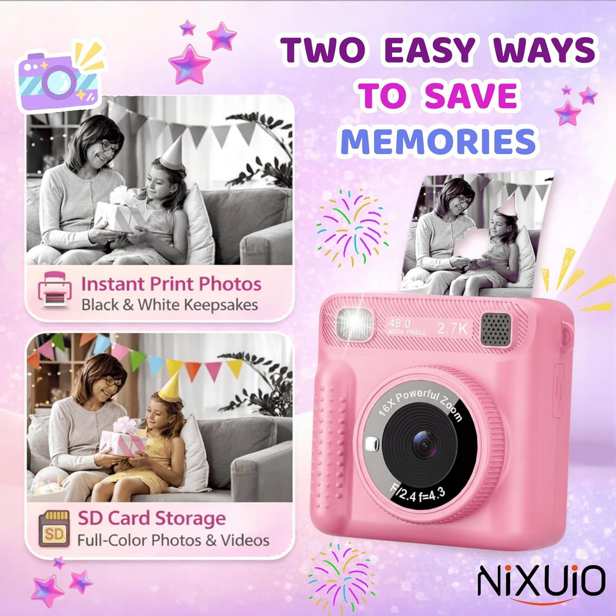 Camera for instant photos - 2,4-inch screen and 16x zoom Packaging status original