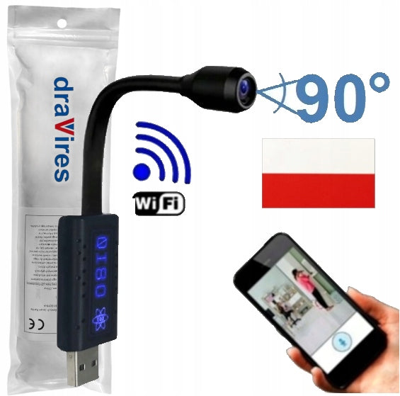 Camera spy camera draVires WiFi IP mini USB + sticker