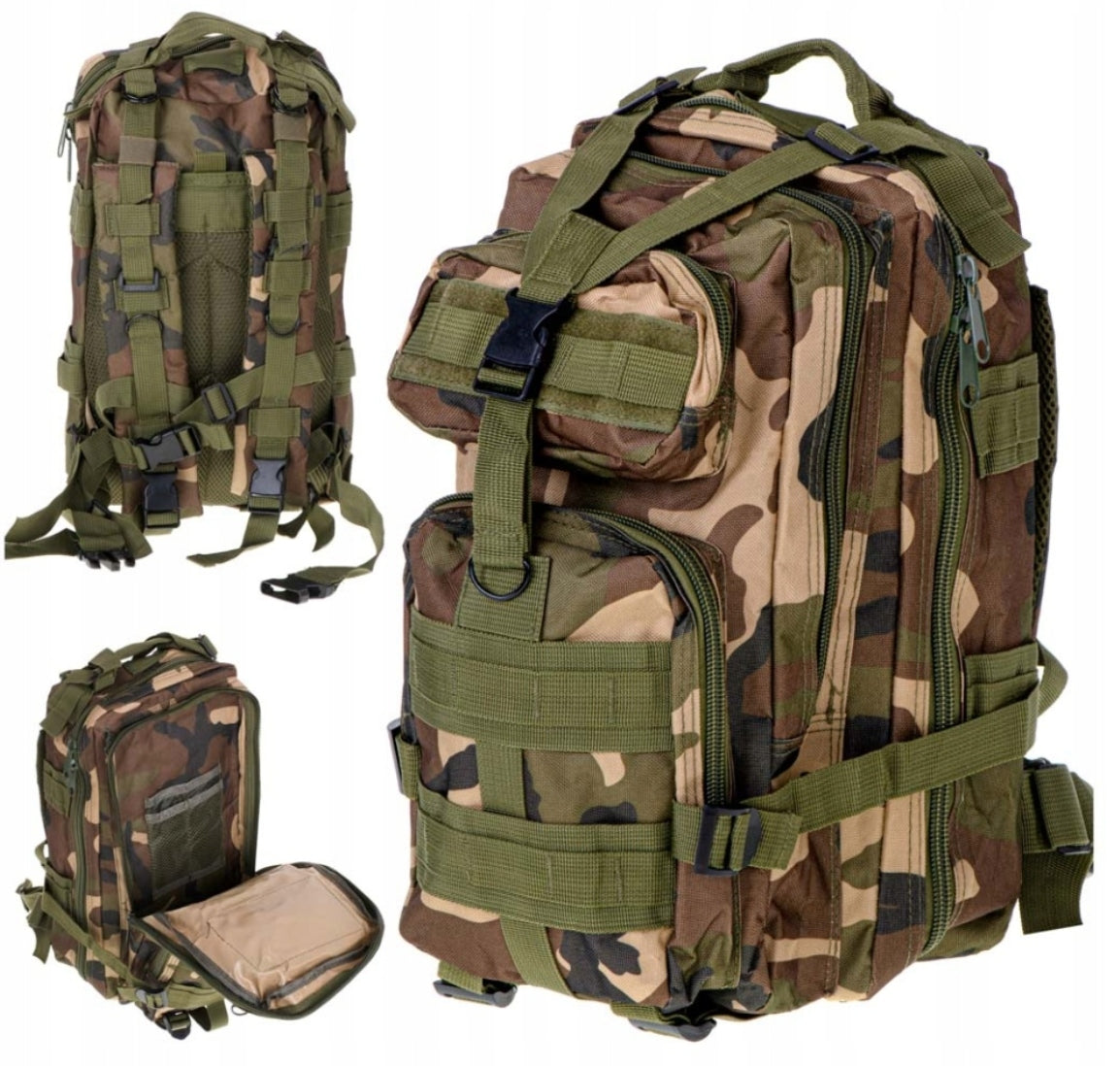 Camo military tactical hiking survival fishing backpack for forest 28l