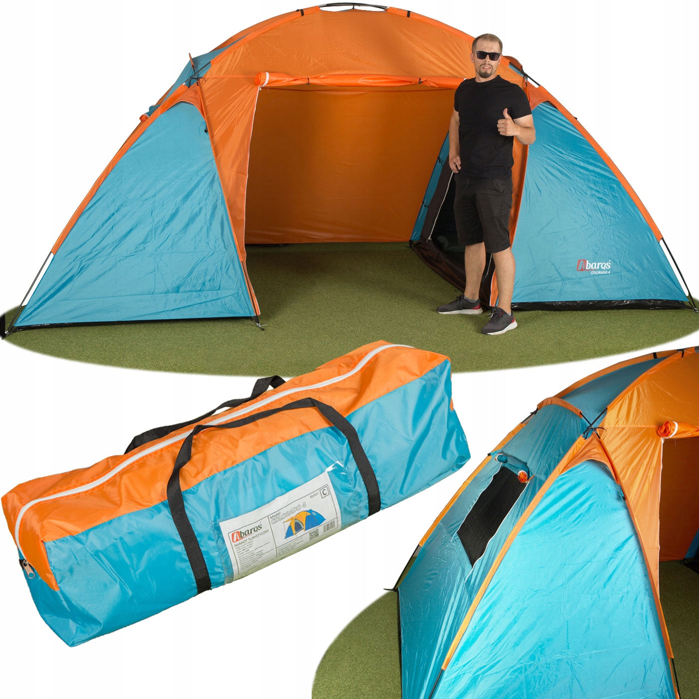 Camping Tent 4 Person 2 Bedrooms Family Vestibule