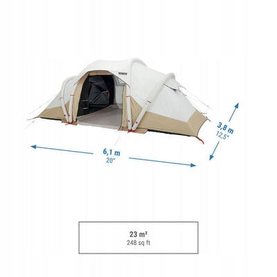 Camping Tent Inflatable Quechua Air Seconds 4.2 F&B 4-person 2 bedrooms Brand Quechua