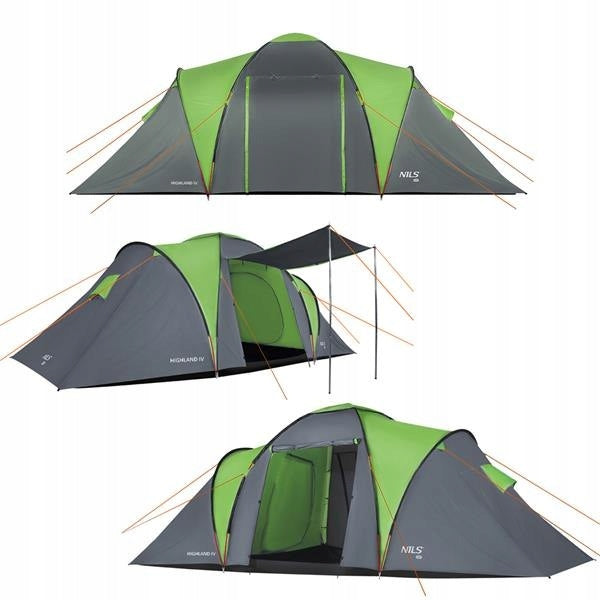 Camping Tent Tourist 4 Person Waterproof UV Filter + Cover Color green