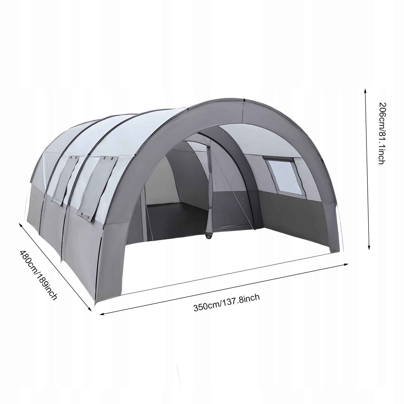 Camping Tunnel Tent, 6-Person Waterproof Tent, Family Tunnel Tent Packaging status original