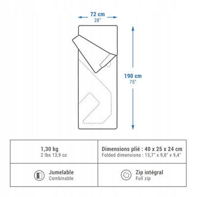 Camping sleeping bag Quechua Arpenaz 15° Manufacturer code 4518513