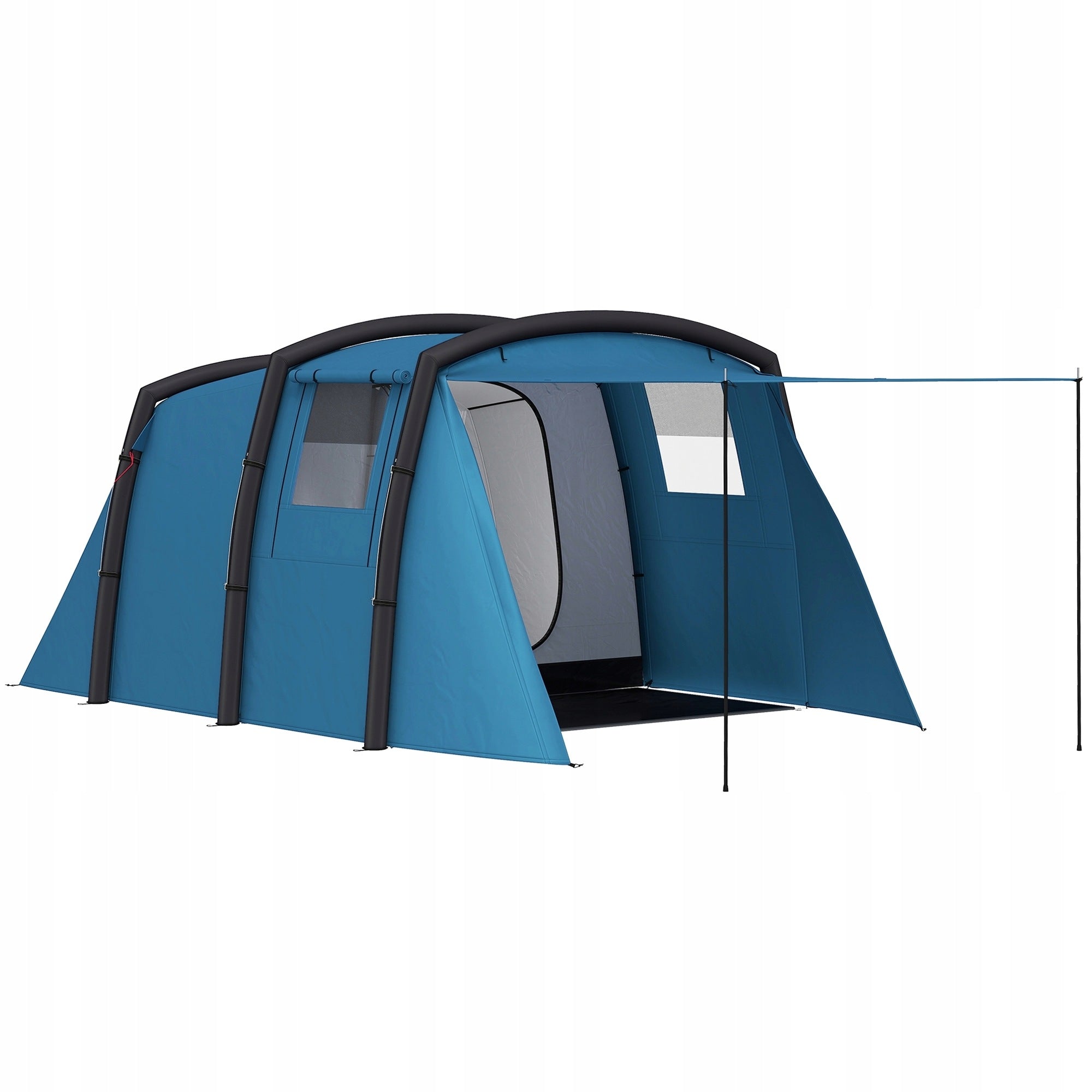 Camping tent Outsunny inflatable 6-person blue waterproof 3000 mm