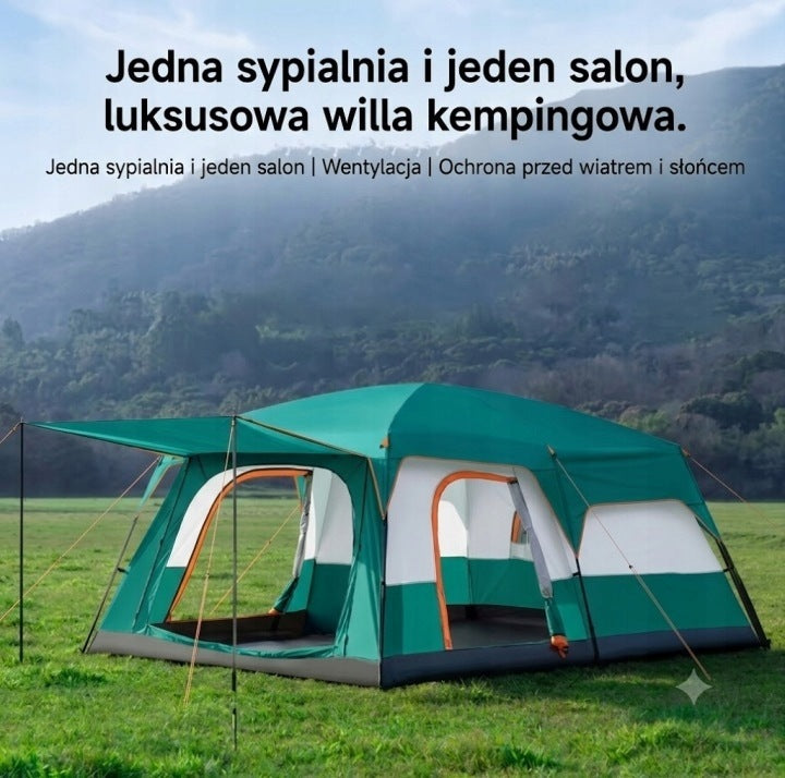 Camping tent green 4-person with vestibule, water resistance 4000 mm Manufacturer code 1320