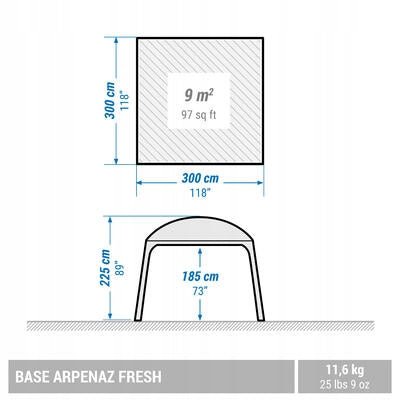 Camping vestibule - Arpenaz Base Fresh - 10 persons Brand Quechua